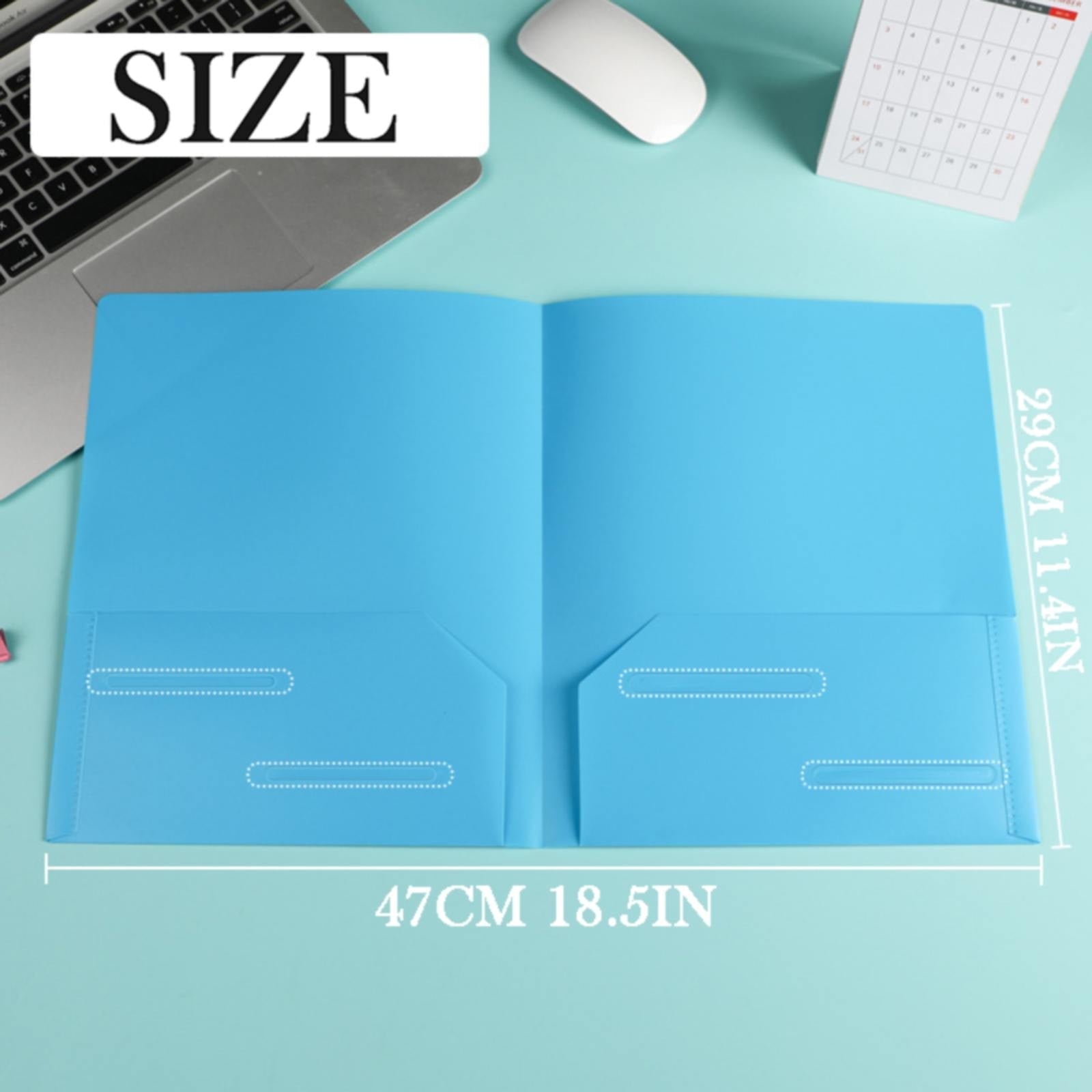 Double Insert File Bag File Bag Orange Jwdx Plastic Folders with Pockets Standard Letter Paper Folder 2 Business Card Slot Heavy Duty Scho-ǒl Examination Document Size Organizer stǔdənts Blue One Size Purple - Image 3