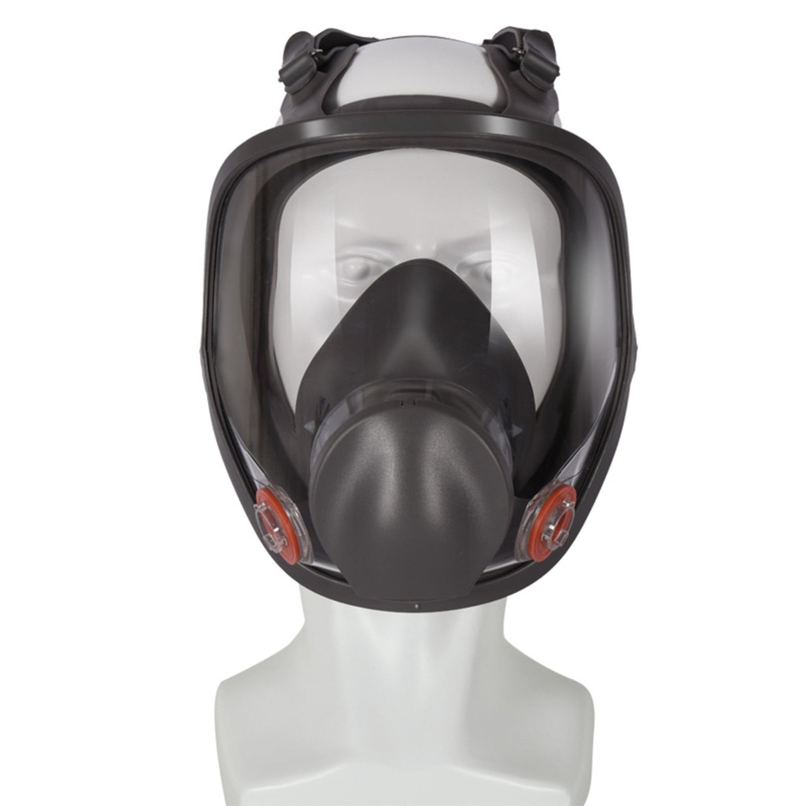 Large Field of View Dust Protection Gas Mask Jwdx Full Facepiece Reusable Respirator 6800 Niosh Large Lens Ansi High Impact Silicone Seal Four Point Harness Comfortable Fit Painting Dust L Brown - Image 4
