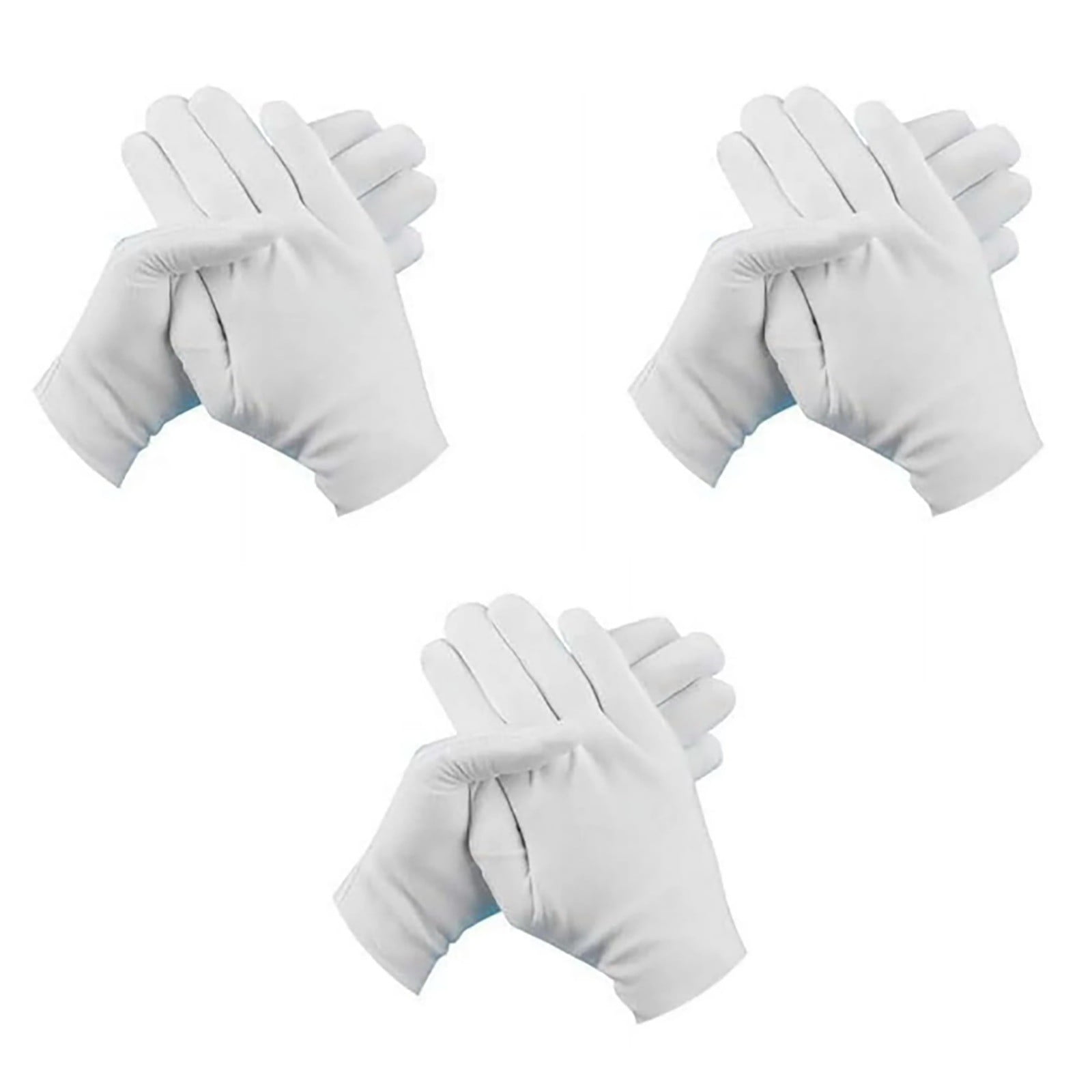Cotton White Gloves 3Pcs Size S 3 Pairs Of Gloves 3 Pairs Of White Cotton Gloves Breathable Work Jewelry Inspection Etiquette Gloves Protective Gear S JWDX One Size A - Image 1