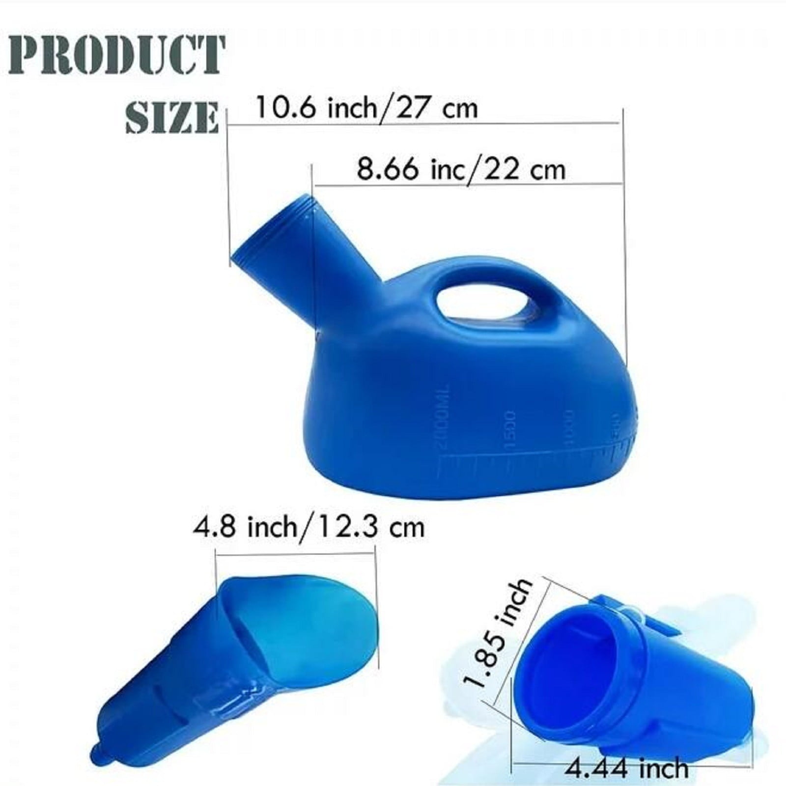 Urinal 1X Urinal Portable Urinals For Men Women Urinal Bottle Spill Proof Reusable Male Female Pee Bottle Camping Toilet Thicken Men'S Potty 2000 Ml 47 JWDX One Size Blue - Image 2