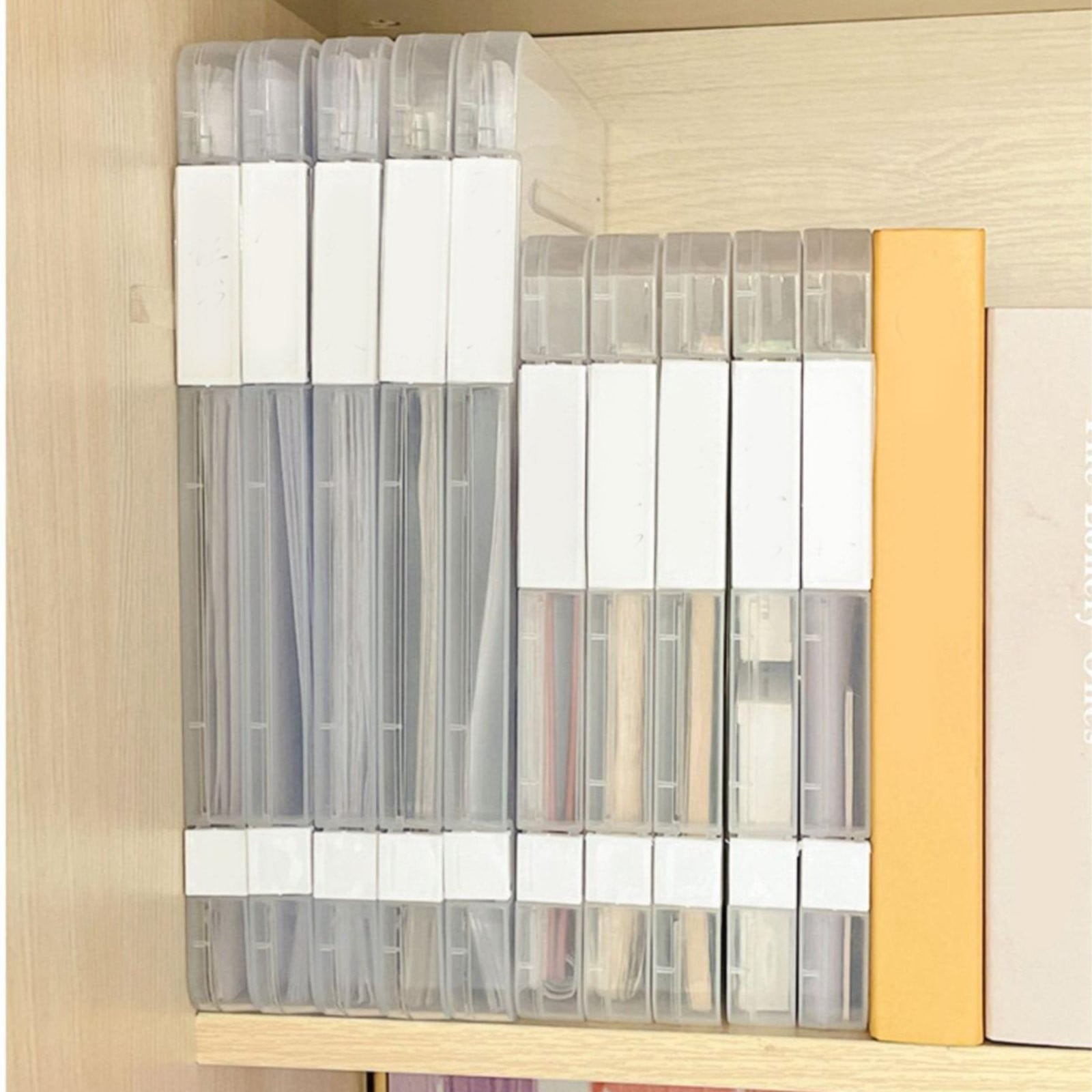 File Storage Box Transparent Small Jwdx Transparent File Box Storage Box Portable Supplies Holder for Documents and Paper Protectors Portable File Box One Size CL2 - Image 6
