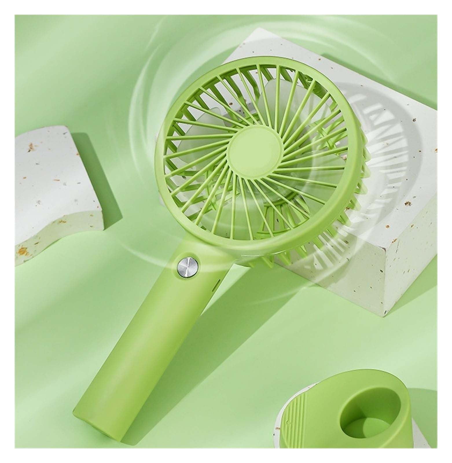 Mini Handheld Fan (White) Jwdx Portable Fan Powerful Handheld Fan Cute Design 3 Speed Personal Small Desk Fan with Base Lightweight Makeup Usb Rechargeable Fan for Stylish Travel Indoor Outdoo One Size A - Image 5