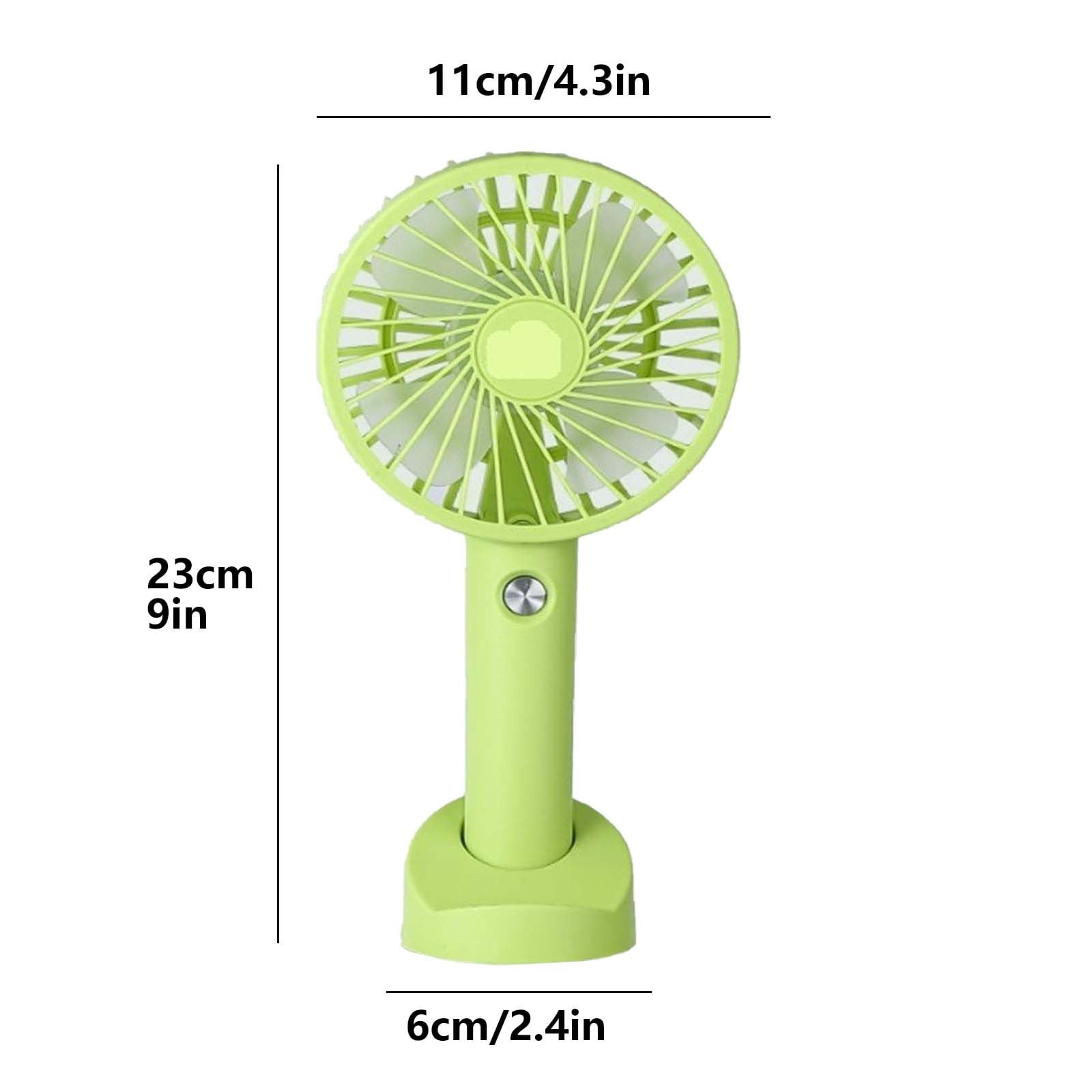 Mini Handheld Fan (White) Jwdx Portable Fan Powerful Handheld Fan Cute Design 3 Speed Personal Small Desk Fan with Base Lightweight Makeup Usb Rechargeable Fan for Stylish Travel Indoor Outdoo One Size Yellow - Image 2