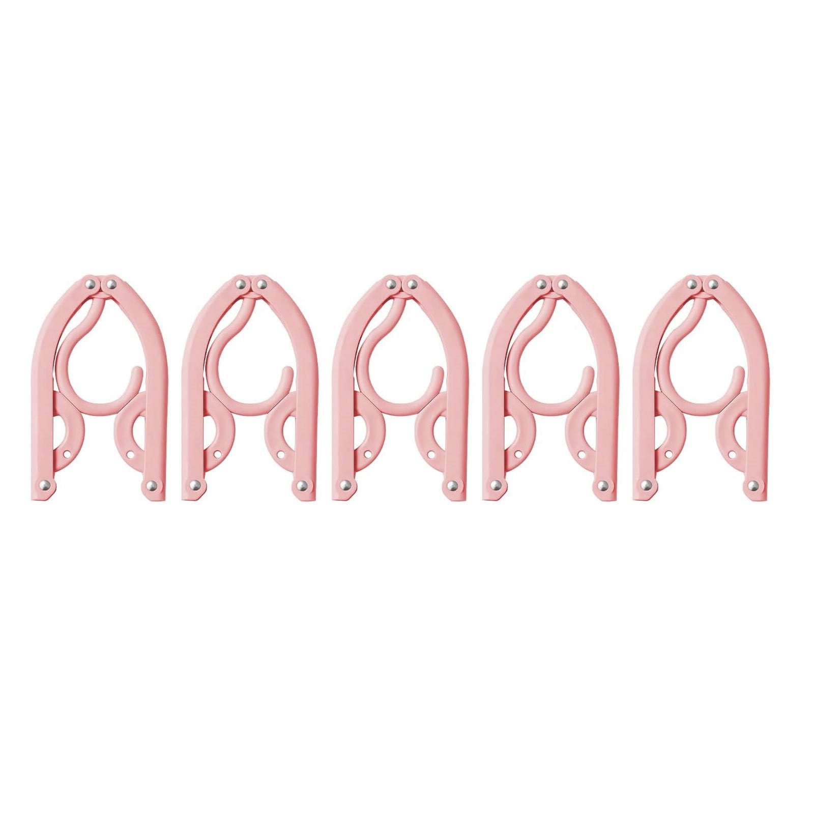 Folding Clothes Hanger Pink 5Pcs Jwdx Travel Foldable Hangers Update Portable Plastic Hanger Travel Accessories Must Haves Clothes Drying Rack Folding Hanger for Traveling Camping Flying Rv One Size Green - Image 1