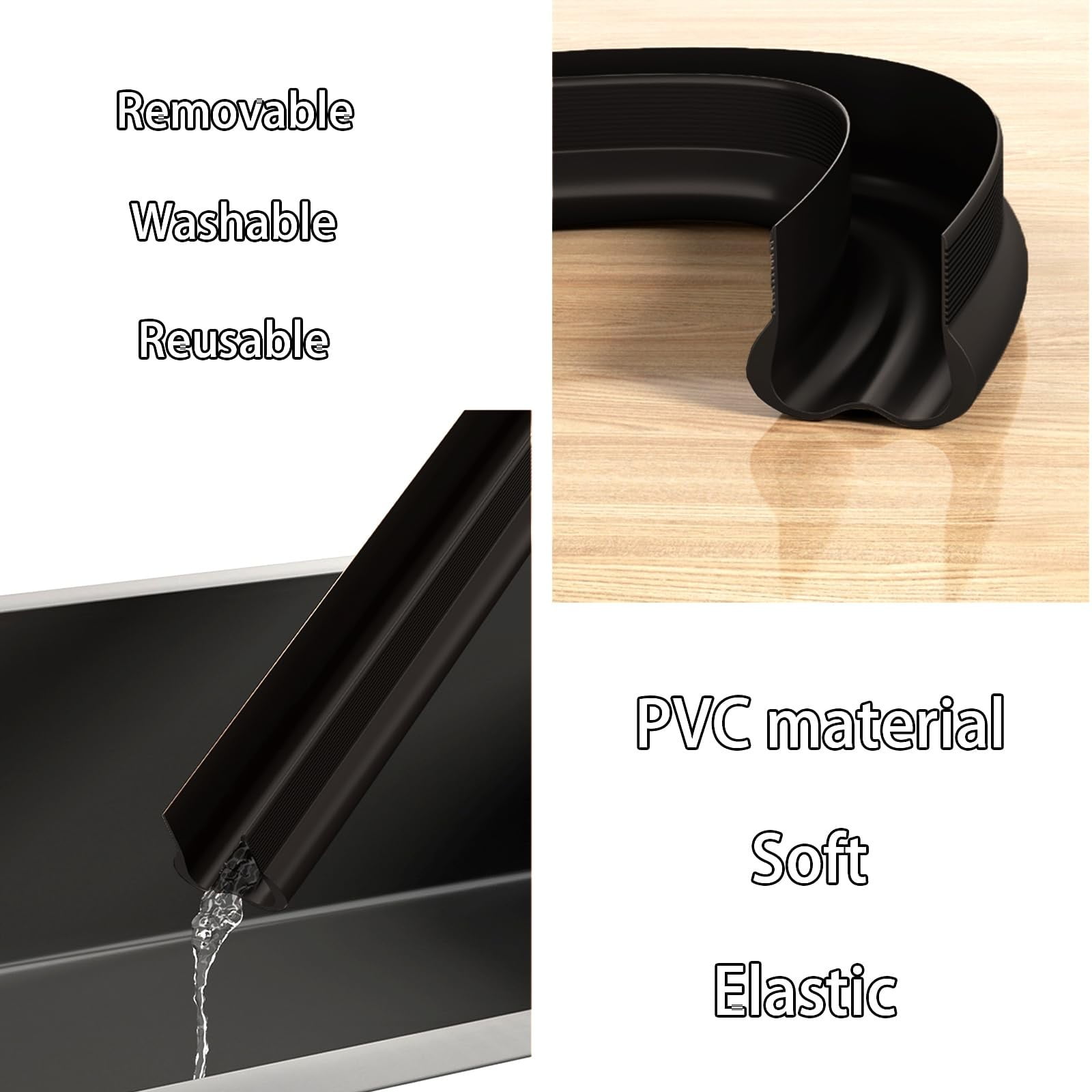 Door Bottom Seal Black Jwdx Sealing Strip Soundproof Door Stopper Pvc Seal Strips Efficiency Door Bottom Sealing Strips for Noise Reduction & Insulation Brown One Size Black - Image 8