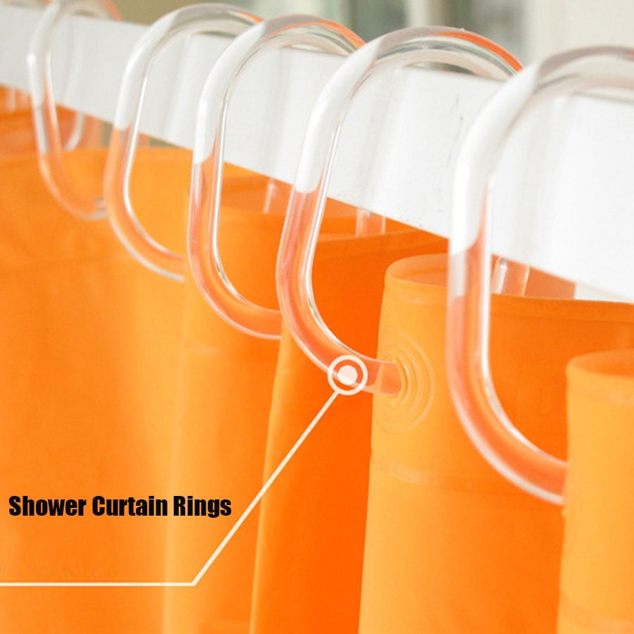 360 Degree Twistable Shower Curtain Ring Box Transparent C-Shaped Hooks 12 Pcs Jwdx Household Hooks Set Rubber Clear of Rings 12 Silicone Shower Curtain Housekeeping & Organizers One Size Clear - Image 2