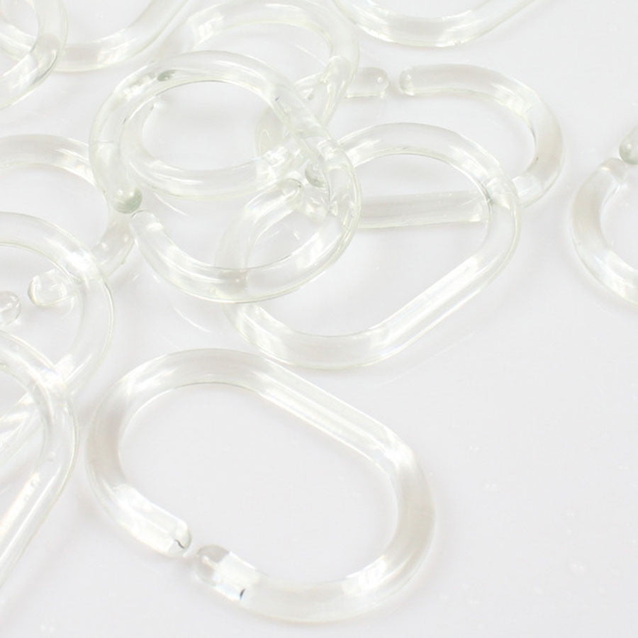 360 Degree Twistable Shower Curtain Ring Box Transparent C-Shaped Hooks 12 Pcs Jwdx Household Hooks Set Rubber Clear of Rings 12 Silicone Shower Curtain Housekeeping & Organizers One Size Clear - Image 3
