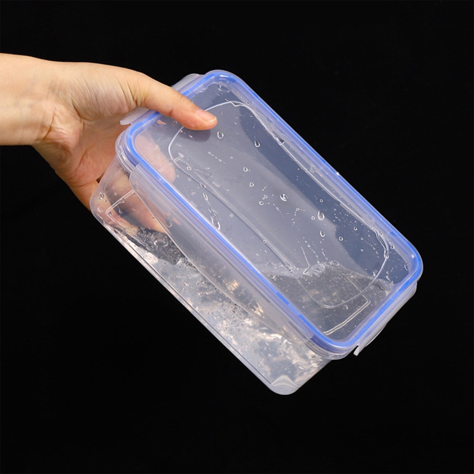 Grrvtrz ,Kitchen Refrigerator Rectangular Food Container Microwave Heat Plastic Lunch Box Food Lunch Box Fruit Storage Sealed Box,Lunch Box，Bento Box B - Image 3