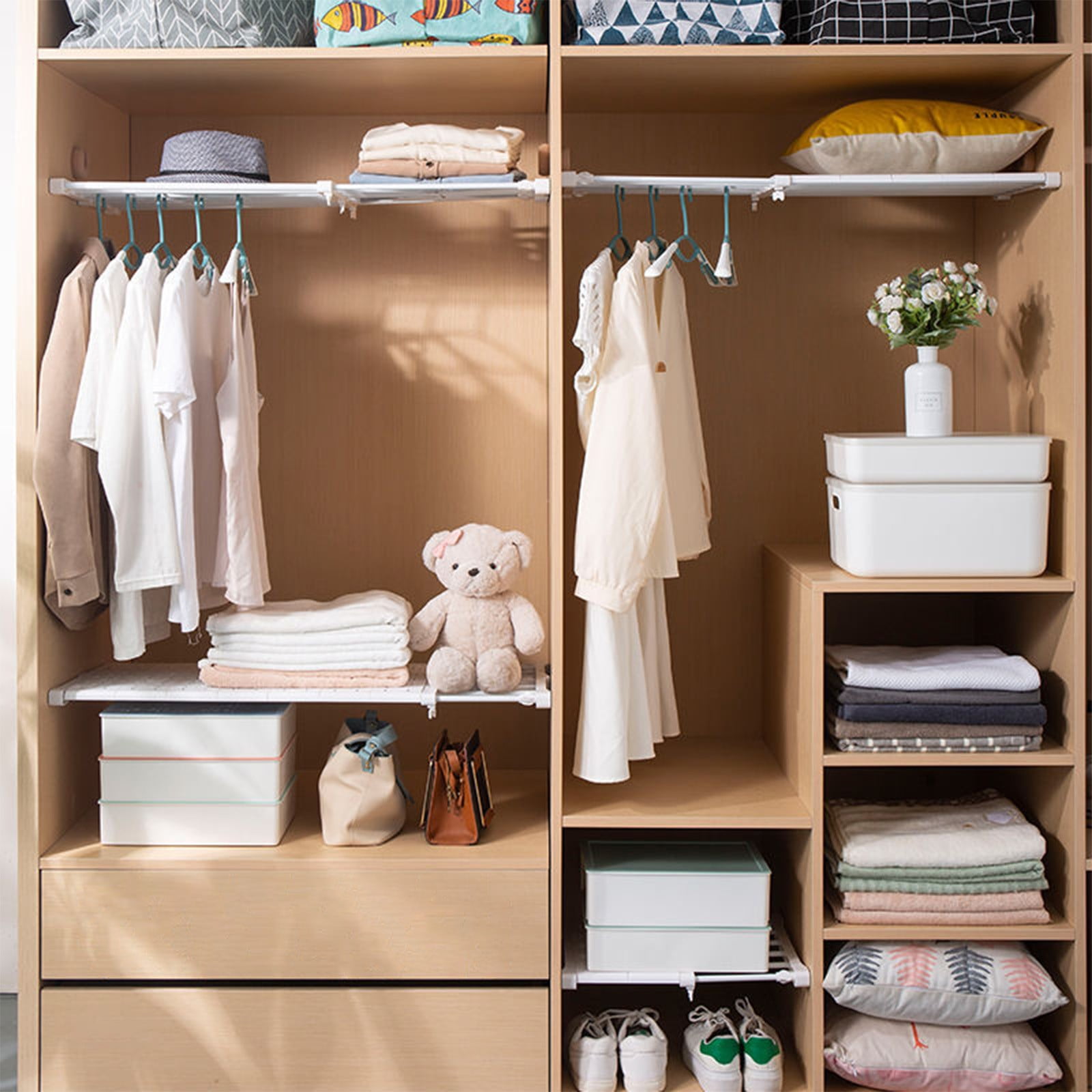Grrvtrz ,Closet Organizer Shelf Adjustable Wardrobe Divider Multi-Tier Shelf Divider Space- Closet Partition,Clothes Storage，Storage and Organization - Image 8