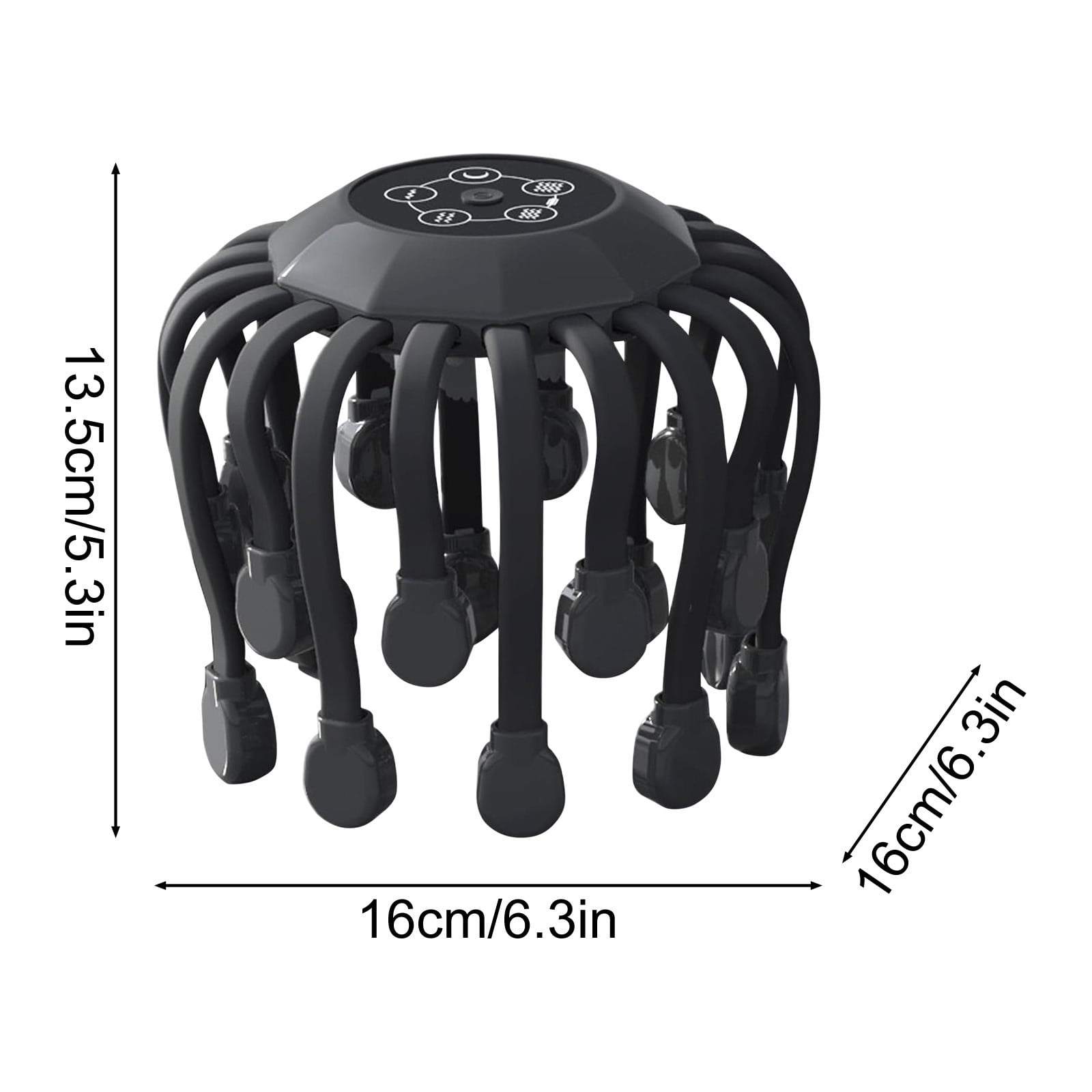 Grrvtrz Head Massagers Scalp Massagers Motorized Scalp Massagers with 20 Individual Massage Nodes 5 Modes and 360 Degrees Of Adjustable Massage.,Home Essentials,Home Appliances Black - Image 2