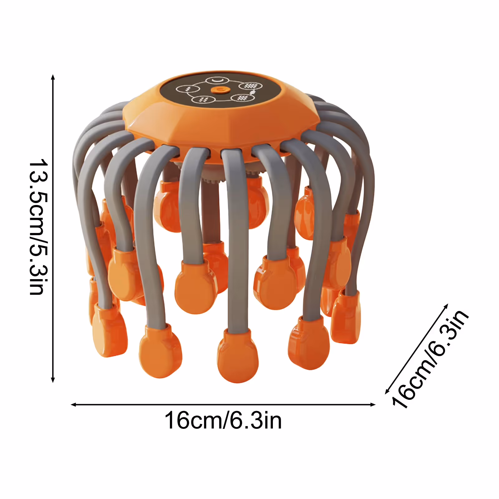 Grrvtrz Head Massagers Scalp Massagers Motorized Scalp Massagers with 20 Individual Massage Nodes 5 Modes and 360 Degrees Of Adjustable Massage.,Home Essentials,Home Appliances Orange - Image 2