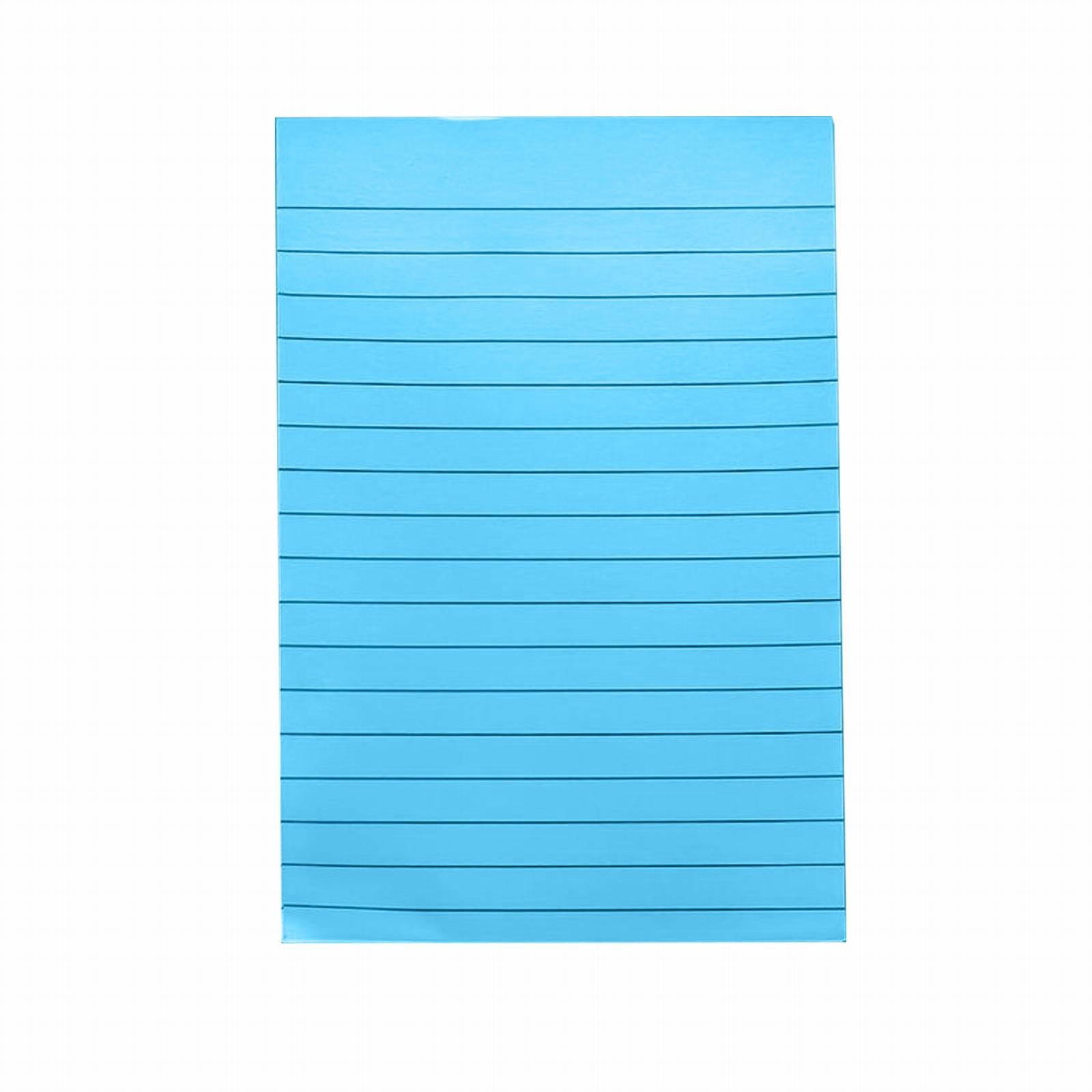 JWDX Hot Clearance! 1 Pads Lined Sticky Notes 4x6 Sticky Notes with Lines Self Stick Note Pads 8 Bright Multi Colors 50 Sheet/Pad, Note x1 Lake Blue Horizontal line sticky notes Light blue - Image 1