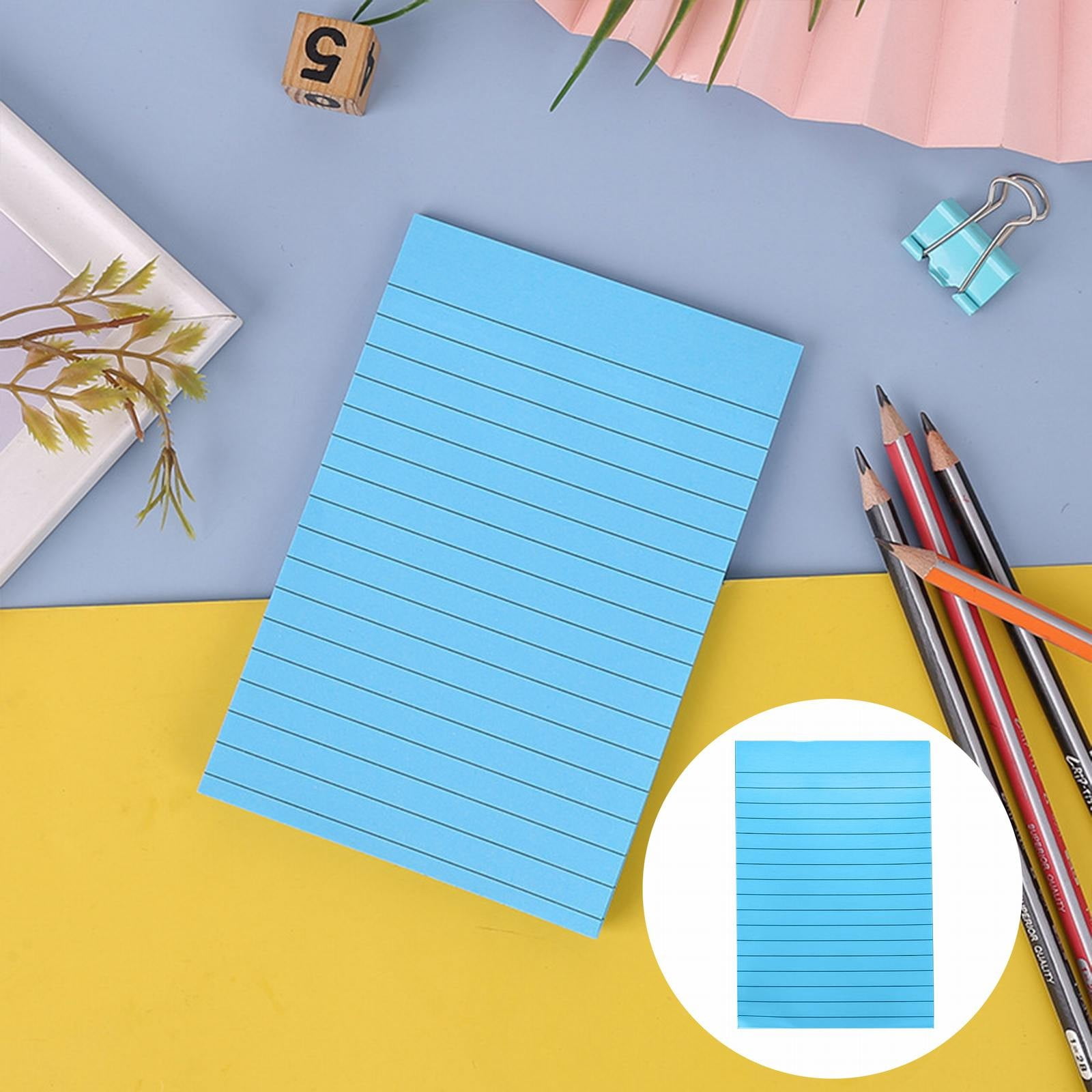 JWDX Hot Clearance! 1 Pads Lined Sticky Notes 4x6 Sticky Notes with Lines Self Stick Note Pads 8 Bright Multi Colors 50 Sheet/Pad, Note x1 Lake Blue Horizontal line sticky notes Light blue - Image 2