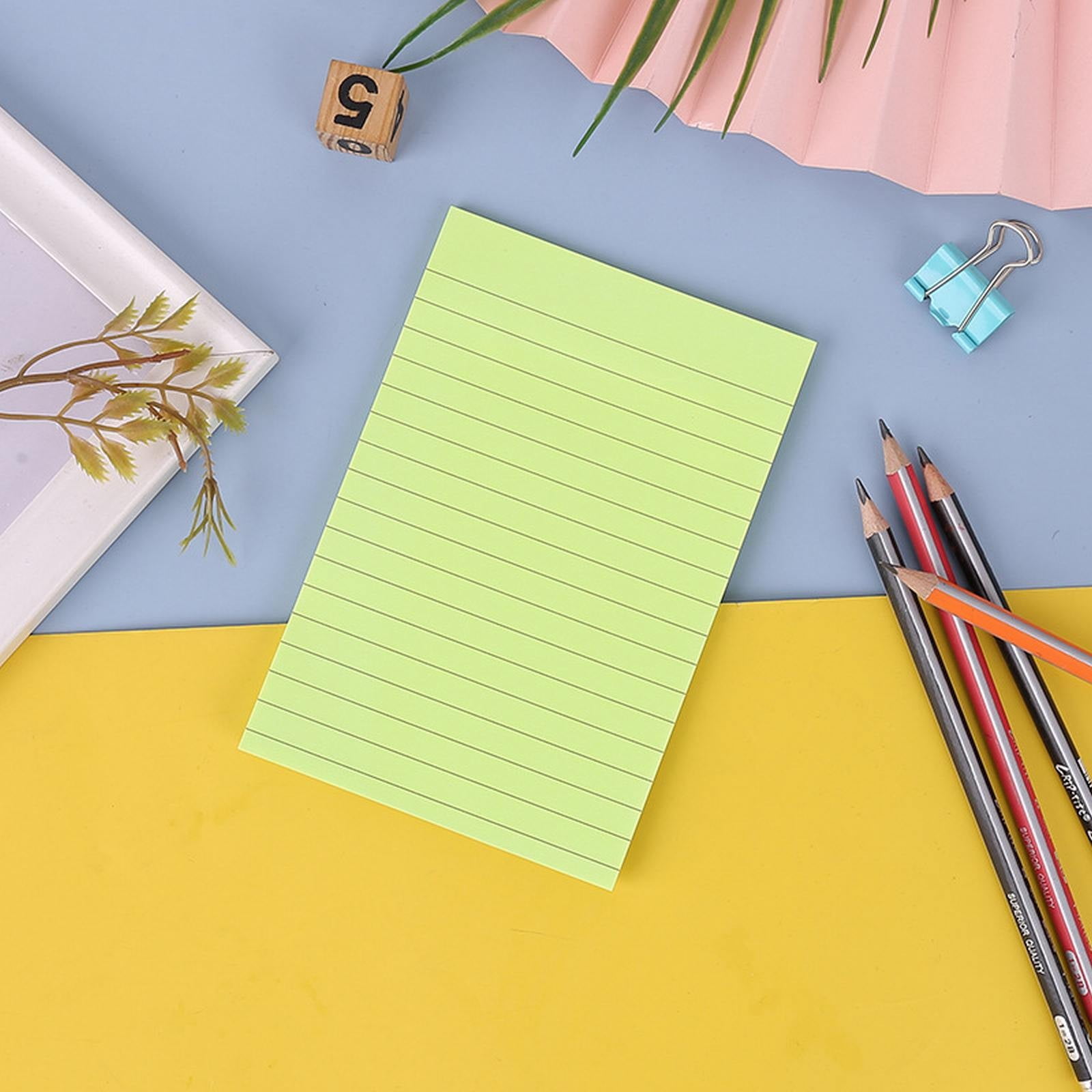 JWDX Hot Clearance! 1 Pads Lined Sticky Notes 4x6 Sticky Notes with Lines Self Stick Note Pads 8 Bright Multi Colors 50 Sheet/Pad, Note x1 Lake Blue Horizontal line sticky notes Light blue - Image 7