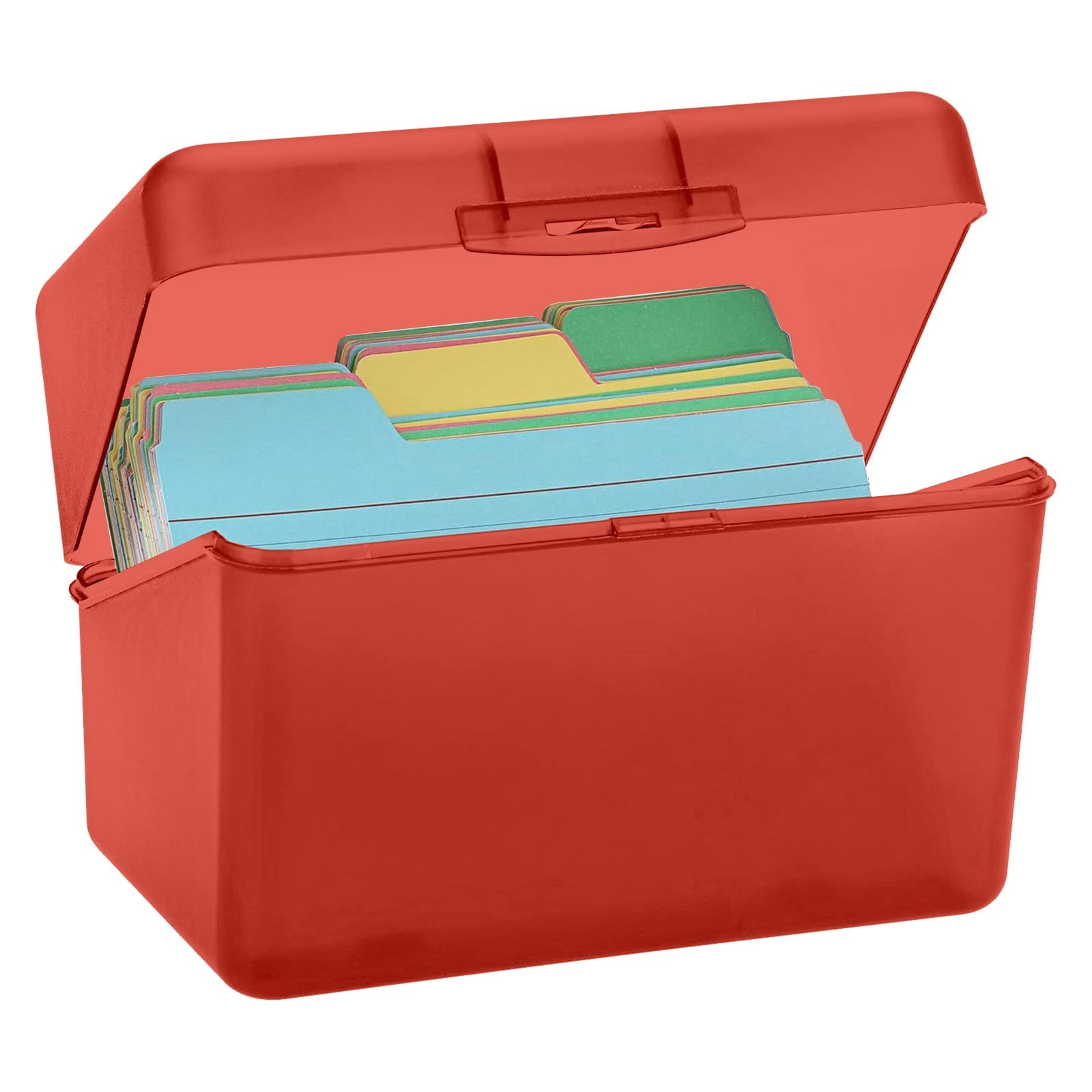 JWDX Hot Clearance! Index Card Holder Index Card Box Notecard Box Flash Card Holder Index Organizer, Storage Box*1 Yellow Desktop storage box Blue - Image 2