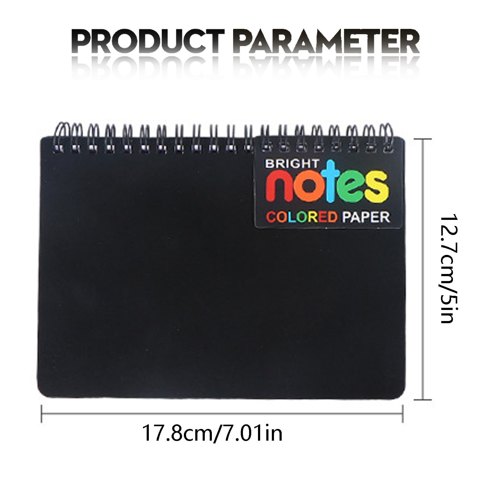 JWDX Hot Clearance! Notebooks Wirebound College Ruled Note Books Colored Lined Paper Perforated Notepad Memo Books Poly Cover Journaling Notebook 100 Sheets, 1 Notebook Notebook 100 Sheets Black - Image 3