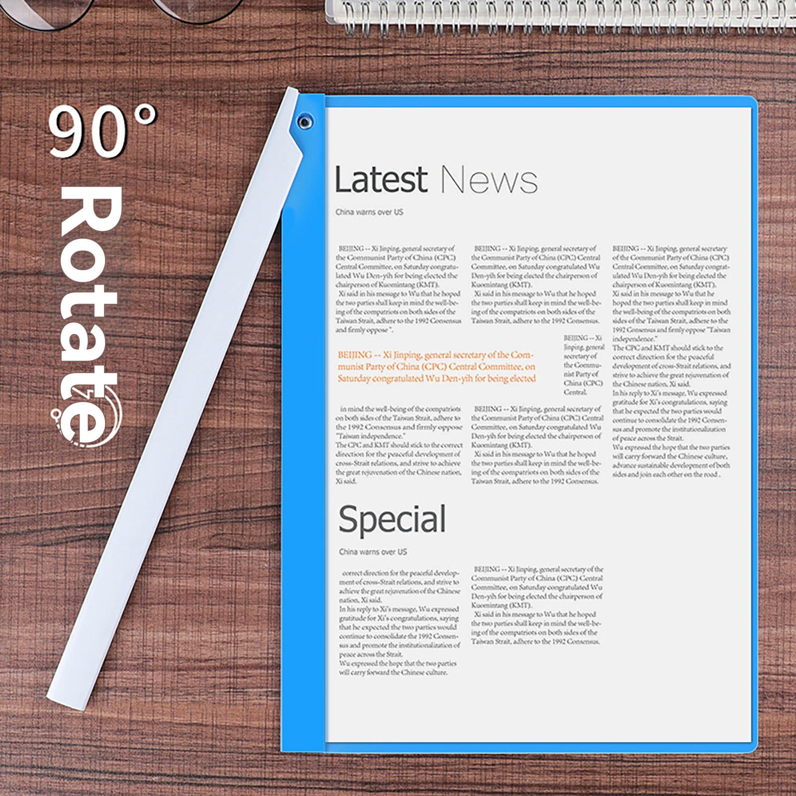 JWDX Hot Clearance! 1 Pack A4 Clear Front Report Covers Plastic Presentation Folders Resume Portfolio Folder Paper Swivel Sliding Bar File Folder for Presentation Document, Folder*1 Blue Folder Black - Image 5