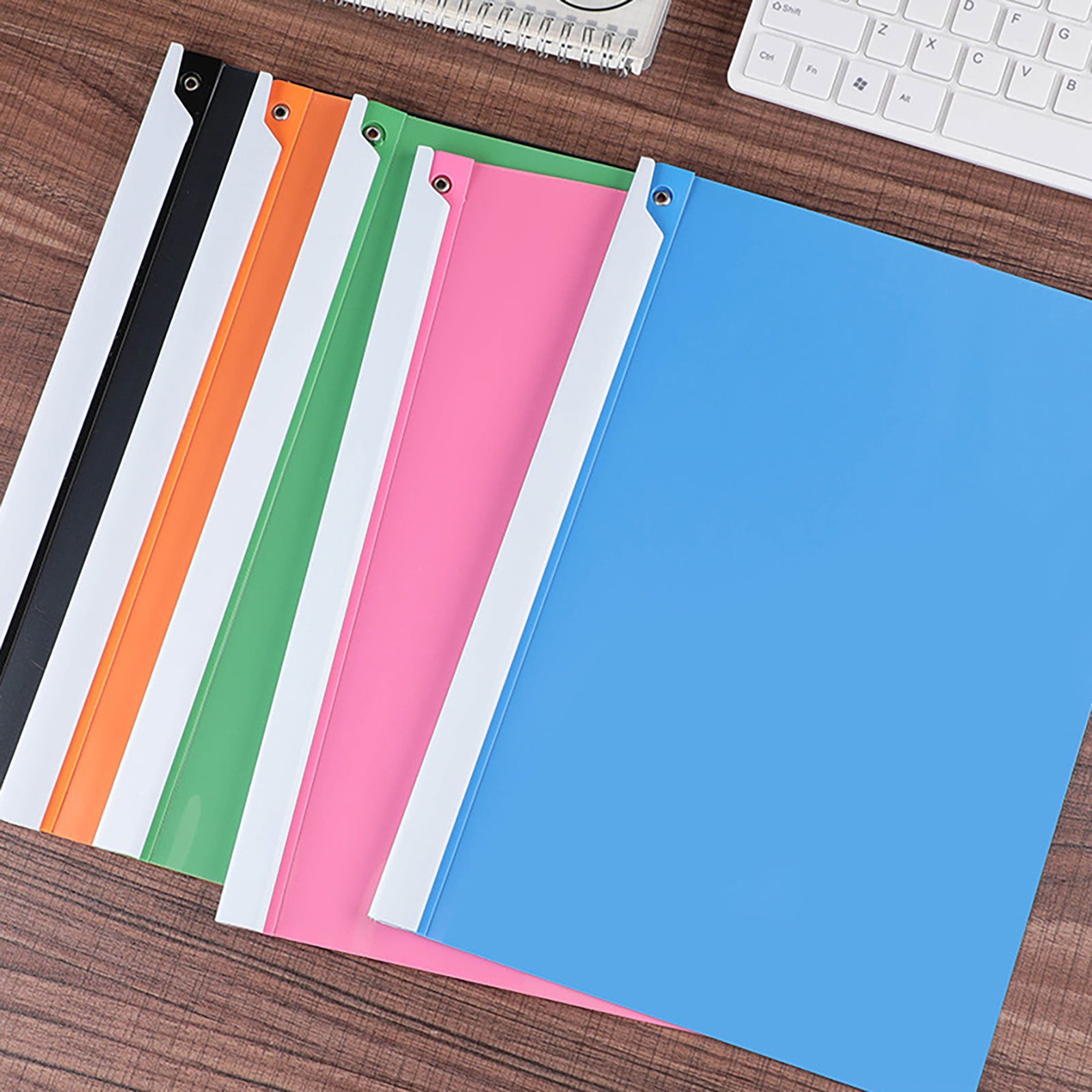 JWDX Hot Clearance! 1 Pack A4 Clear Front Report Covers Plastic Presentation Folders Resume Portfolio Folder Paper Swivel Sliding Bar File Folder for Presentation Document, Folder*1 Blue Folder Black - Image 6