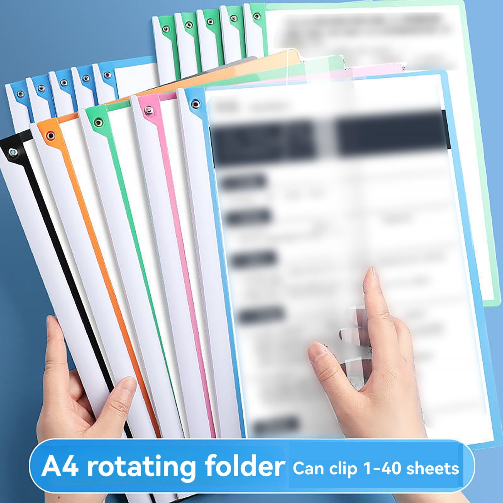 JWDX Hot Clearance! 1 Pack A4 Clear Front Report Covers Plastic Presentation Folders Resume Portfolio Folder Paper Swivel Sliding Bar File Folder for Presentation Document, Folder*1 Blue Folder Black - Image 8