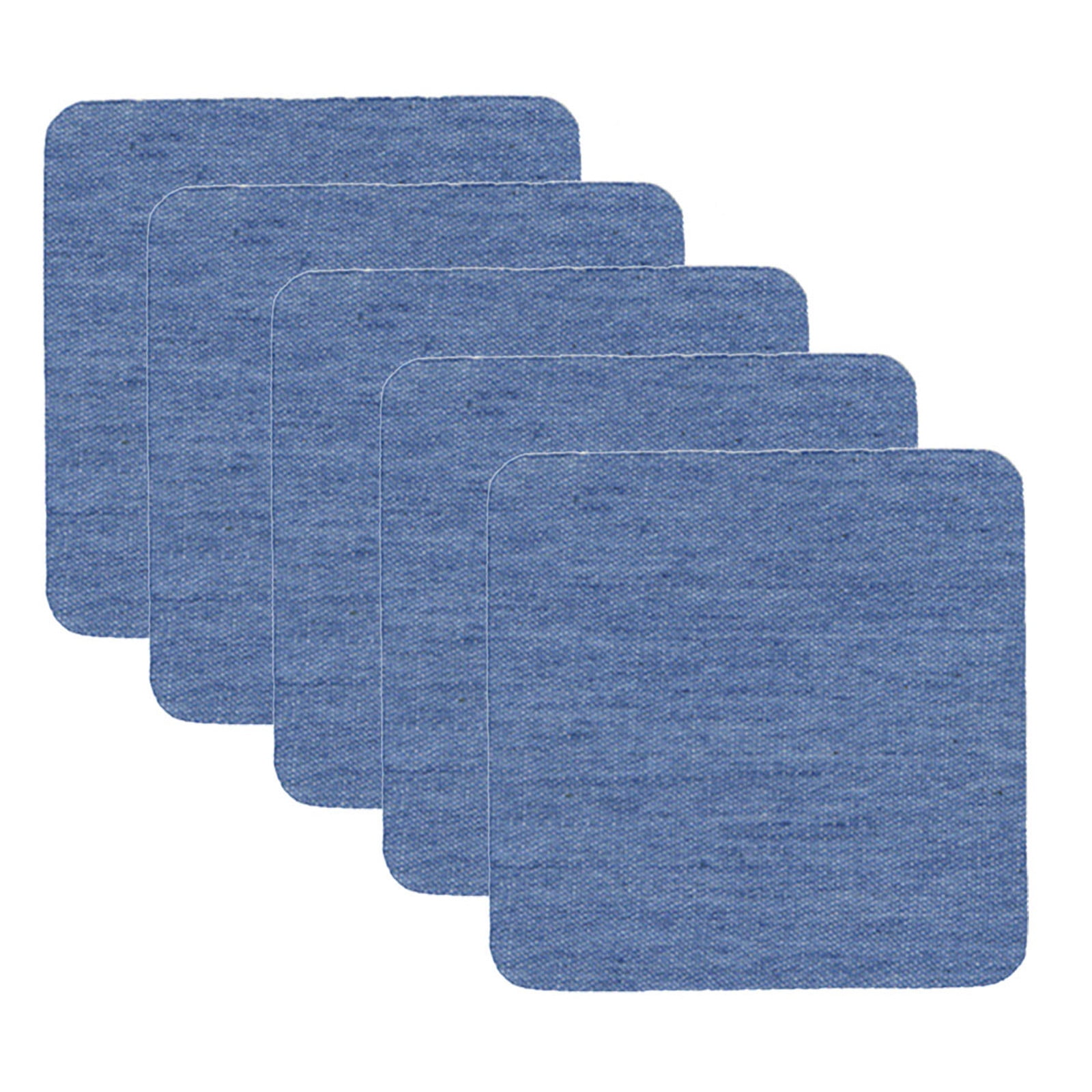 JWDX Hot Clearance! Denim Iron on Jean Patches Inside & Outside Strongest Glue Assorted Shades of Blue Repair Decorating 2.75 Inch, 5-Piece Jeans Patch Small Size (7.5x7.5Cm) Small (7.5x7.5cm), 5 pieces E - Image 2