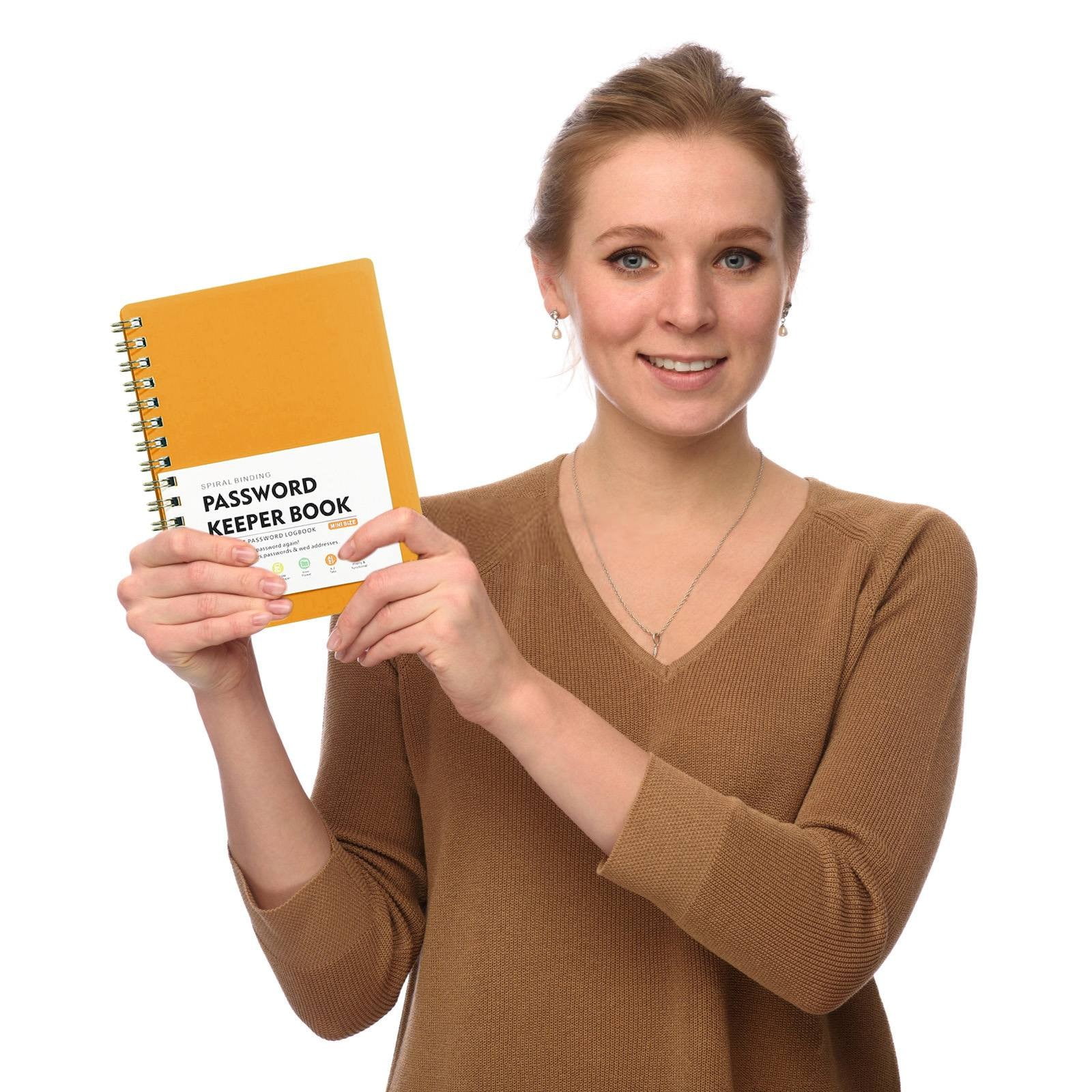 JWDX Hot Clearance! Password Book Password Book with Personal Alphabet Label Internet Address and Password Headquarters Password Log, A Spiral Code Book Spiral code book Orange - Image 5