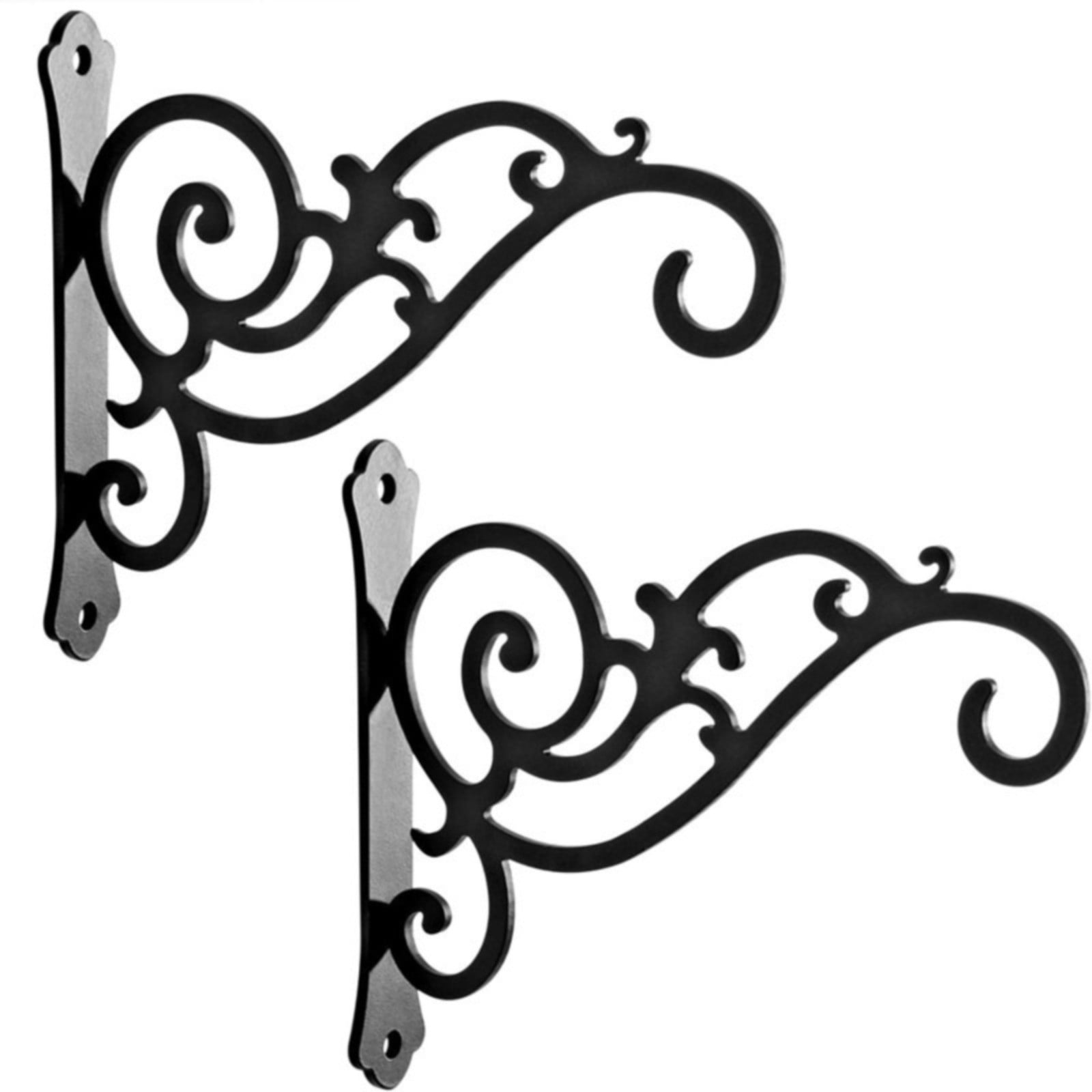 JWDX Hot Clearance Hanging Plant Bracket Wall Wrought Hook Hanging Plant Bracket Outdoor Flowerpot Hook Decorative Flower Rack Flower Rack Living Room Flower Rack Balcony Green Radish Finishing Balcony green flower stand Black - Image 1