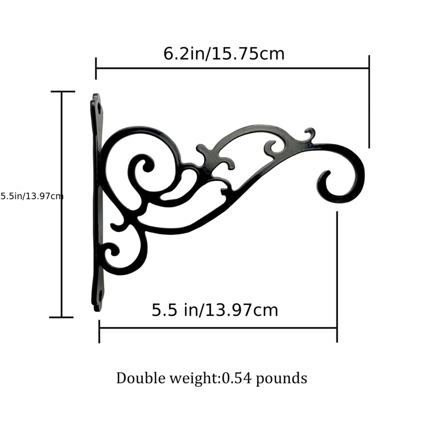 JWDX Hot Clearance Hanging Plant Bracket Wall Wrought Hook Hanging Plant Bracket Outdoor Flowerpot Hook Decorative Flower Rack Flower Rack Living Room Flower Rack Balcony Green Radish Finishing Balcony green flower stand Black - Image 3