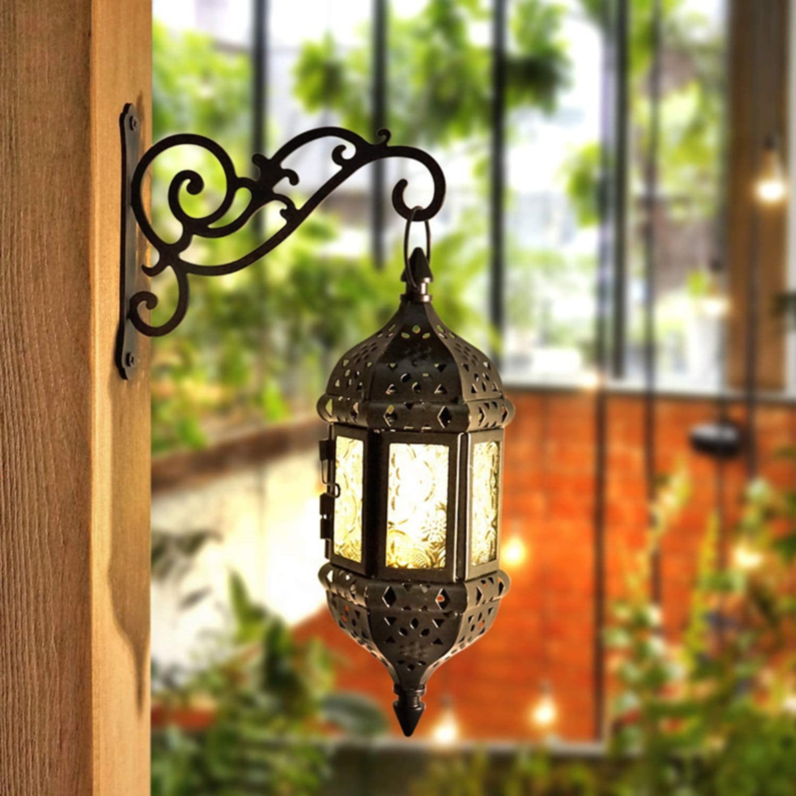 JWDX Hot Clearance Hanging Plant Bracket Wall Wrought Hook Hanging Plant Bracket Outdoor Flowerpot Hook Decorative Flower Rack Flower Rack Living Room Flower Rack Balcony Green Radish Finishing Balcony green flower stand Black - Image 4