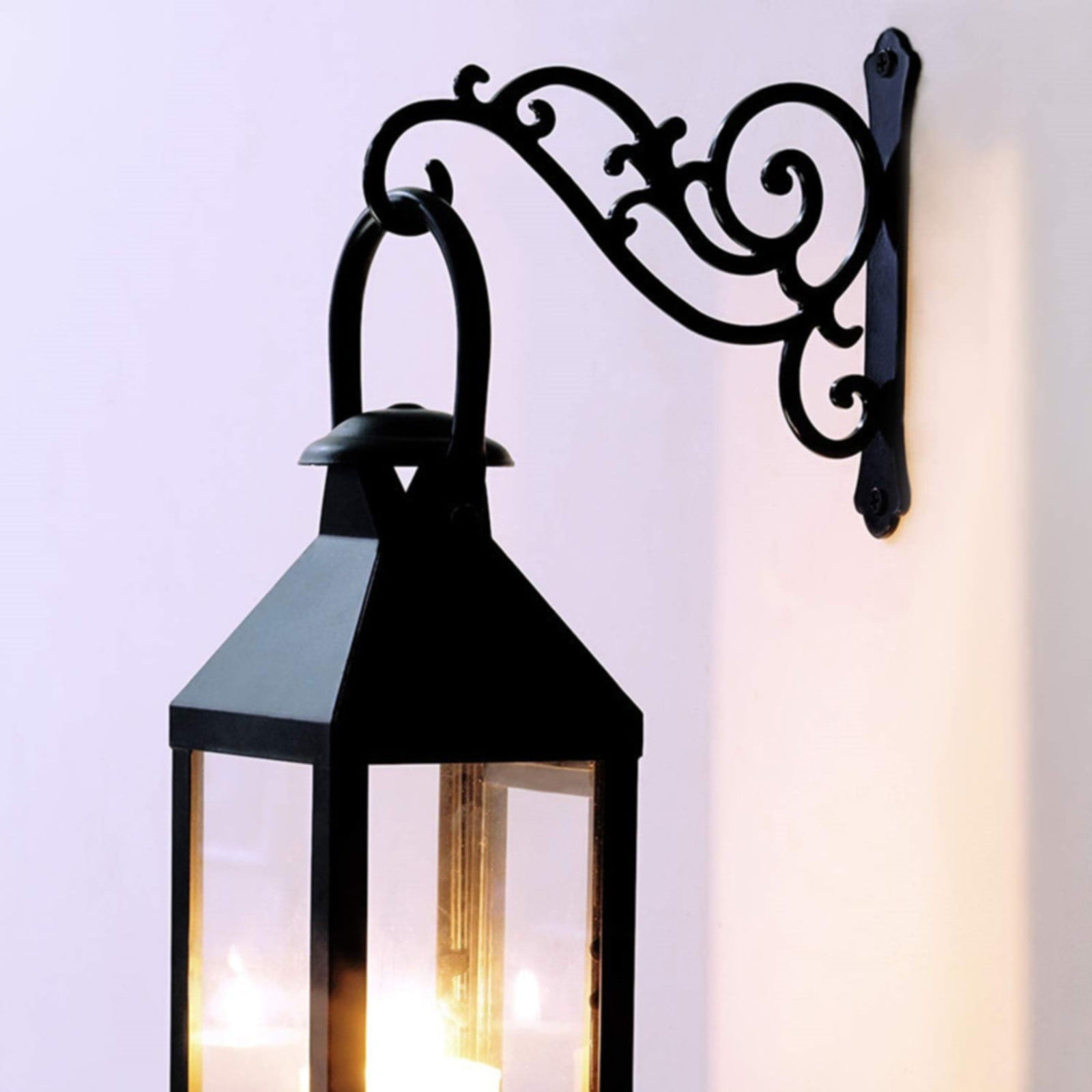 JWDX Hot Clearance Hanging Plant Bracket Wall Wrought Hook Hanging Plant Bracket Outdoor Flowerpot Hook Decorative Flower Rack Flower Rack Living Room Flower Rack Balcony Green Radish Finishing Balcony green flower stand Black - Image 5