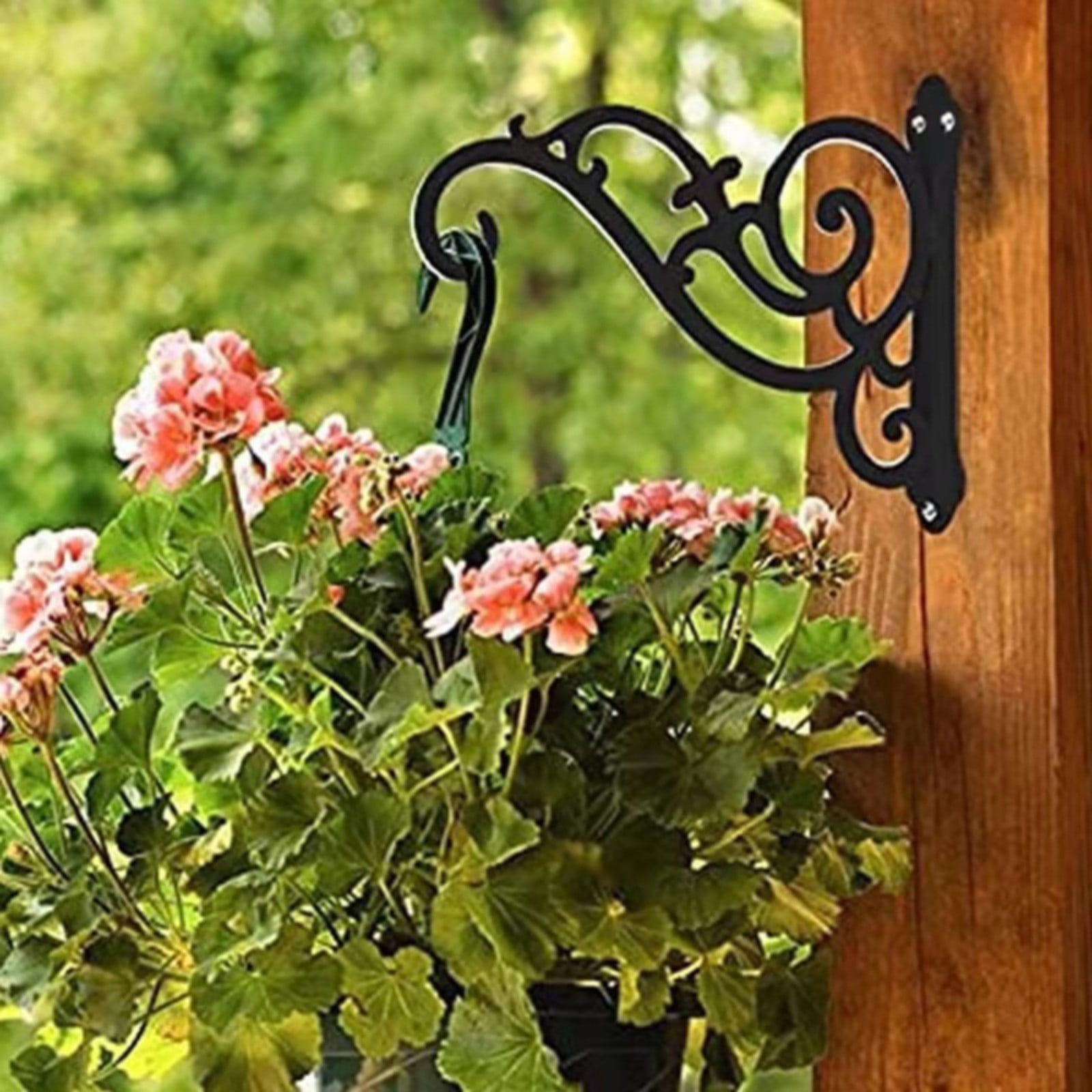 JWDX Hot Clearance Hanging Plant Bracket Wall Wrought Hook Hanging Plant Bracket Outdoor Flowerpot Hook Decorative Flower Rack Flower Rack Living Room Flower Rack Balcony Green Radish Finishing Balcony green flower stand Black - Image 6