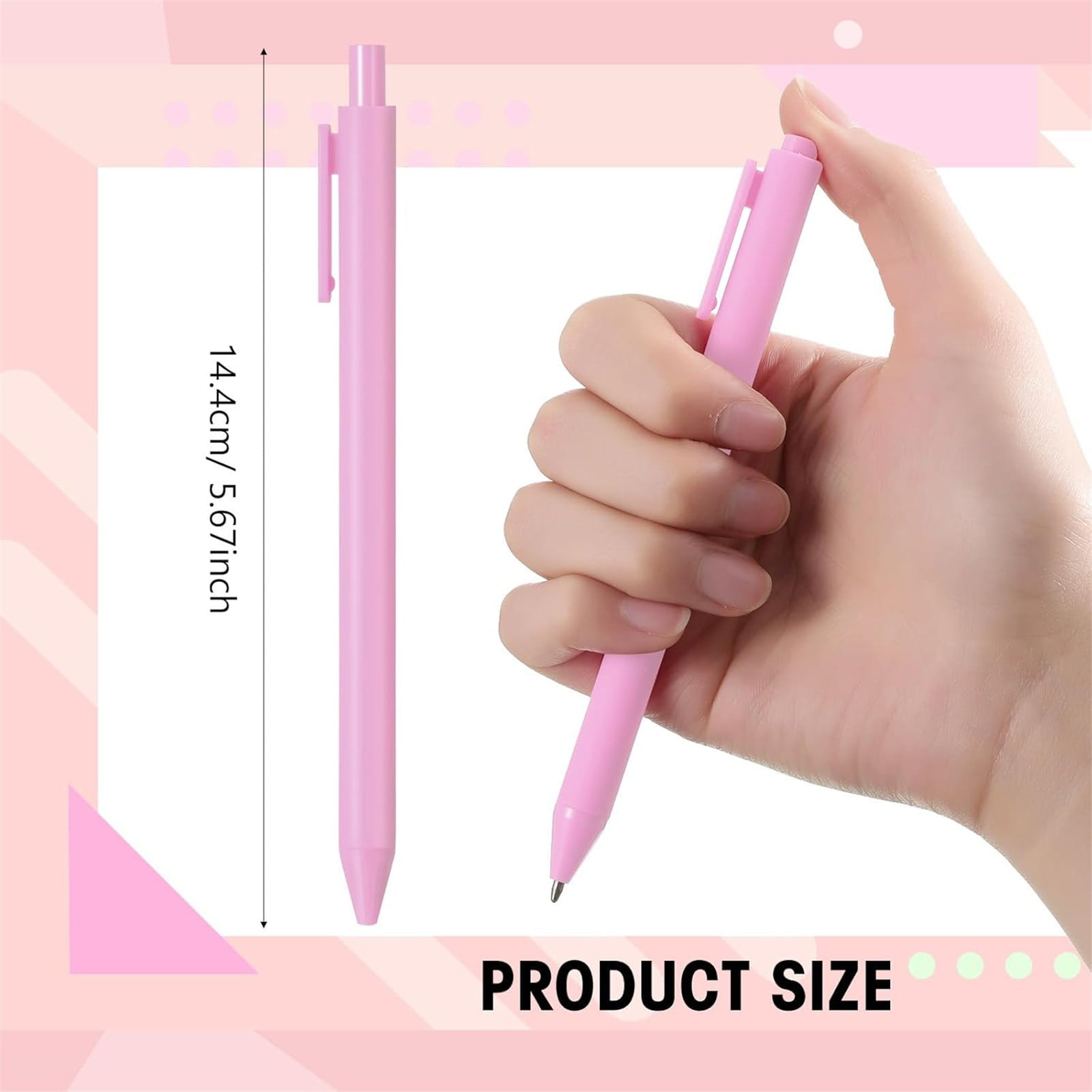 JWDX Hot Clearance! Ballpoint Pens Retractable Comfortable Writing Pens Cute Back to Schǒ-ǒl in Medium Point 1.0 Mm for Teacher stǔdənt Bridal Shower 5Ml, 1 Ballpoint Pen Pink Push ballpoint pen Black - Image 3