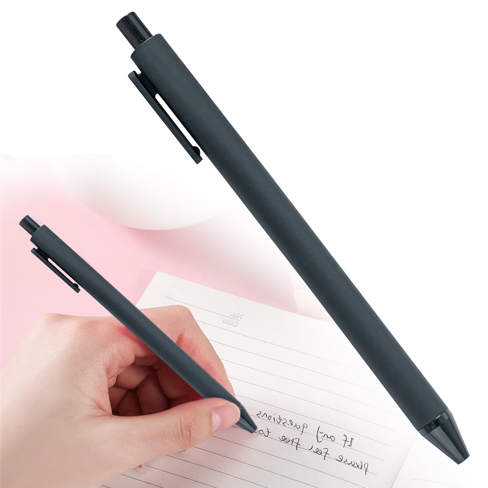 JWDX Hot Clearance! Ballpoint Pens Retractable Comfortable Writing Pens Cute Back to Schǒ-ǒl in Medium Point 1.0 Mm for Teacher stǔdənt Bridal Shower 5Ml, 1 Ballpoint Pen Pink Push ballpoint pen Hot Pink - Image 2