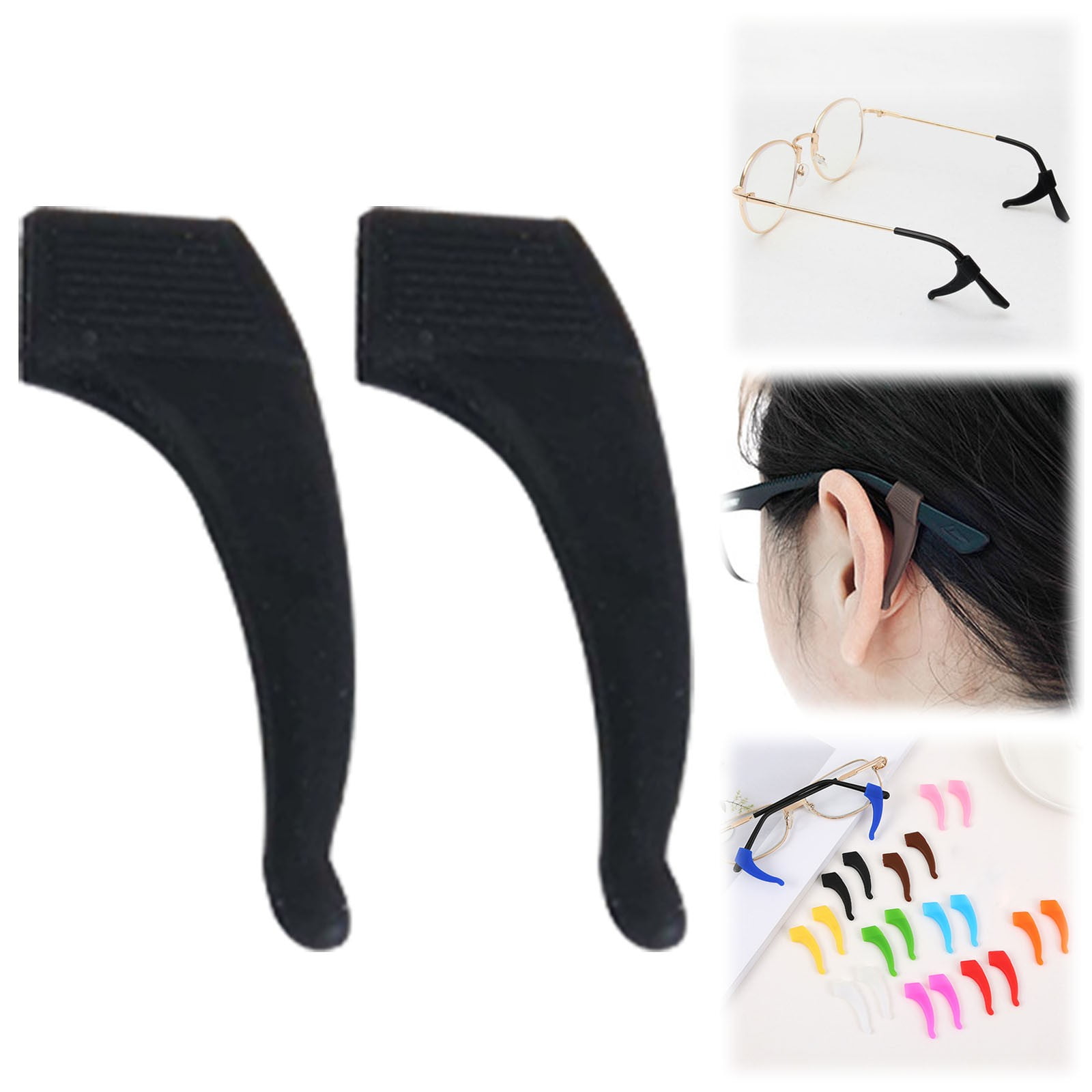 JWDX Hot Clearance! Cozy Home Non Slip Glasses Grips Retainer Anti Slip Ear Grips Hook Silicone Eyeglasses Ear, A Glasses Case Blue fixed glasses covers White - Image 2
