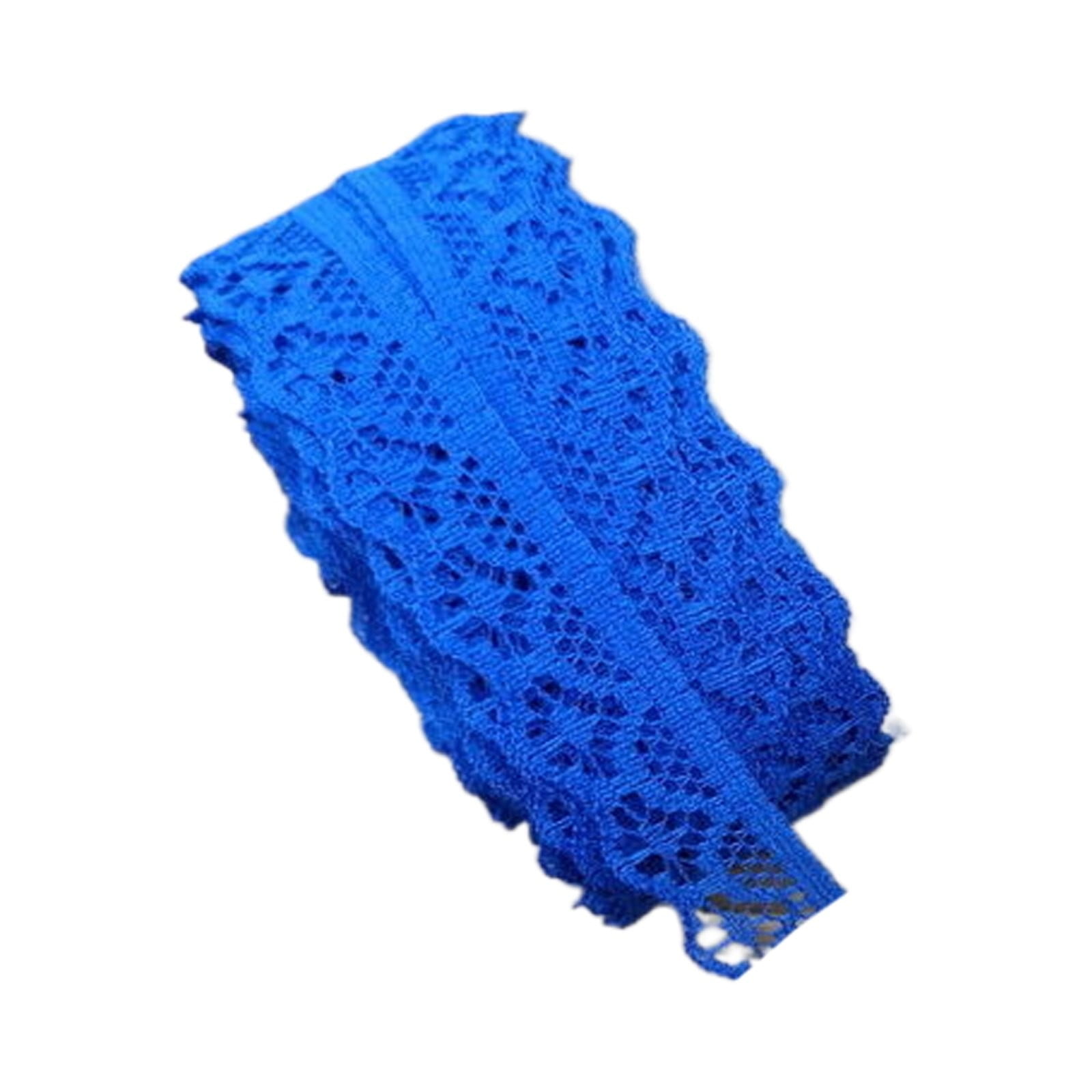 LGCASL 10 Yards Lace Ribbon 15mm Wide Trim Diy Fabric Decorative Sewing Rope Lace Cloth Strips Earrings Clothing Decoration Diy Handmade Hair Accessories Hairbands, 1 Roll of Lace Ribbon Lace Ribbon Blue - Image 1
