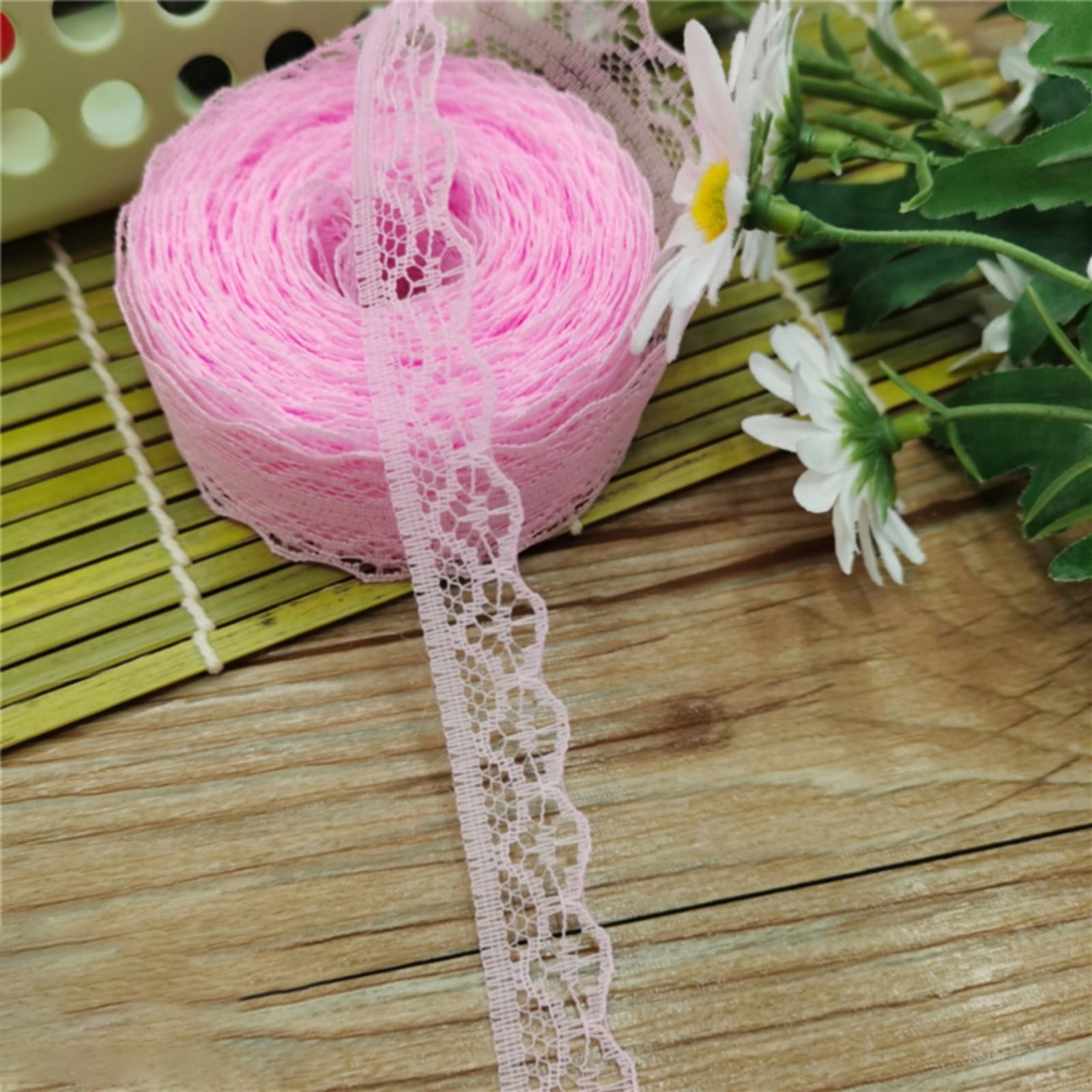 LGCASL 10 Yards Lace Ribbon 15mm Wide Trim Diy Fabric Decorative Sewing Rope Lace Cloth Strips Earrings Clothing Decoration Diy Handmade Hair Accessories Hairbands, 1 Roll of Lace Ribbon Lace Ribbon Blue - Image 7