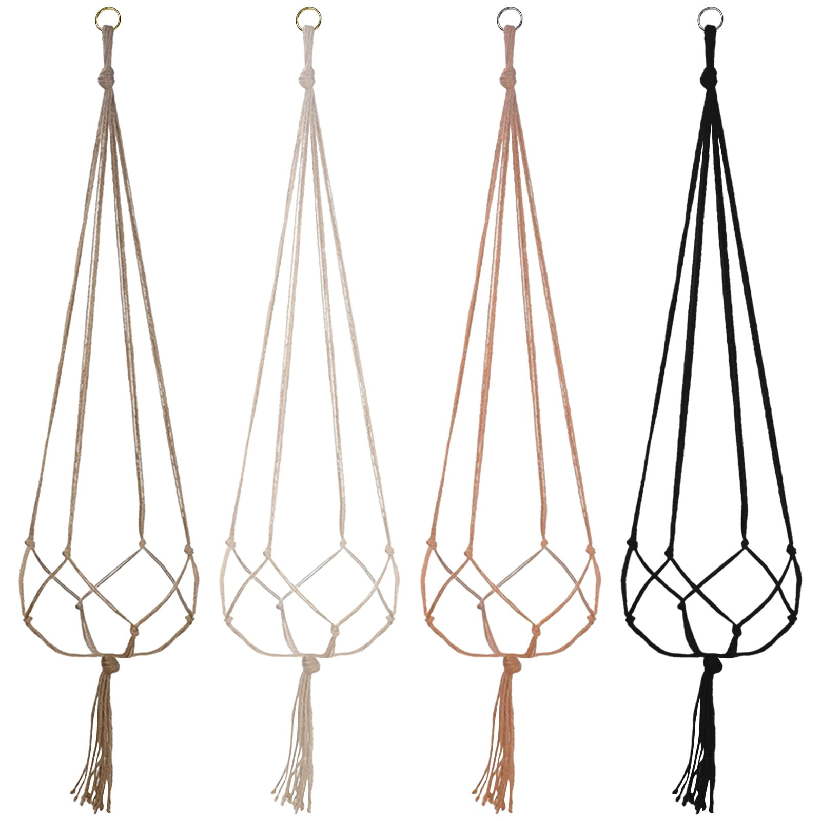 LGCASL Plant Hanger Flower Pot Plant Holder for Indoor Outdoor Decorations,Indoor Hanging Planter Holder, Hanging Baskets for Plant, 1X Hanging Basket Net Bag Plant Hangers Brown - Image 4