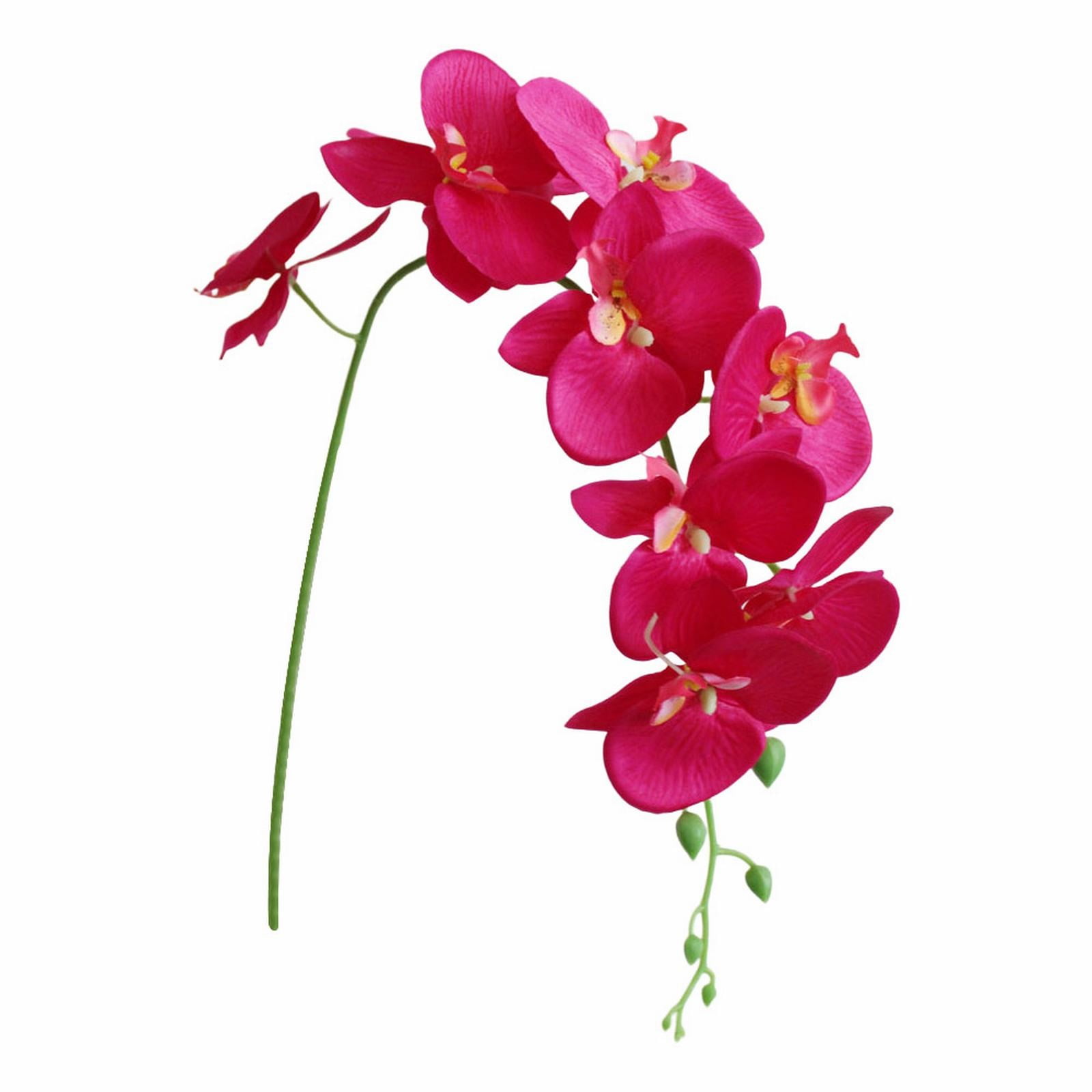 LGCASL Flowers Faux Butterfly Orchid 1 Pc Real Double Branch Silk Flowers for Wedding Home Office Party Hotel Yard Decoration Restaurant Patio Festive Furnishing, 1 Artificial Flower White artificial flowers Red - Image 1