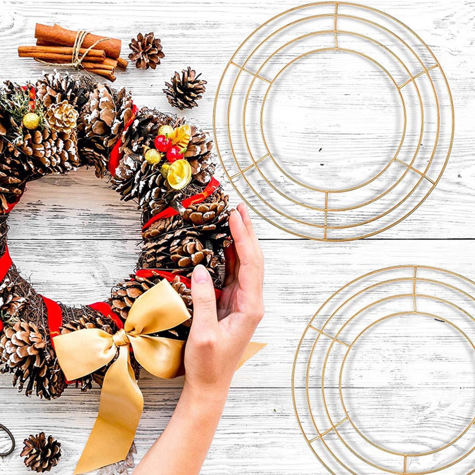 LGCASL Wreath Frame Wire Wreath Frame Holiday Metal Wire Ring Valentines Decorations for Floral Arrangements Craft Diy,Garland Frame, 1 Wire Wreath Stand B Wire Wreath Stand 30cm - Image 5