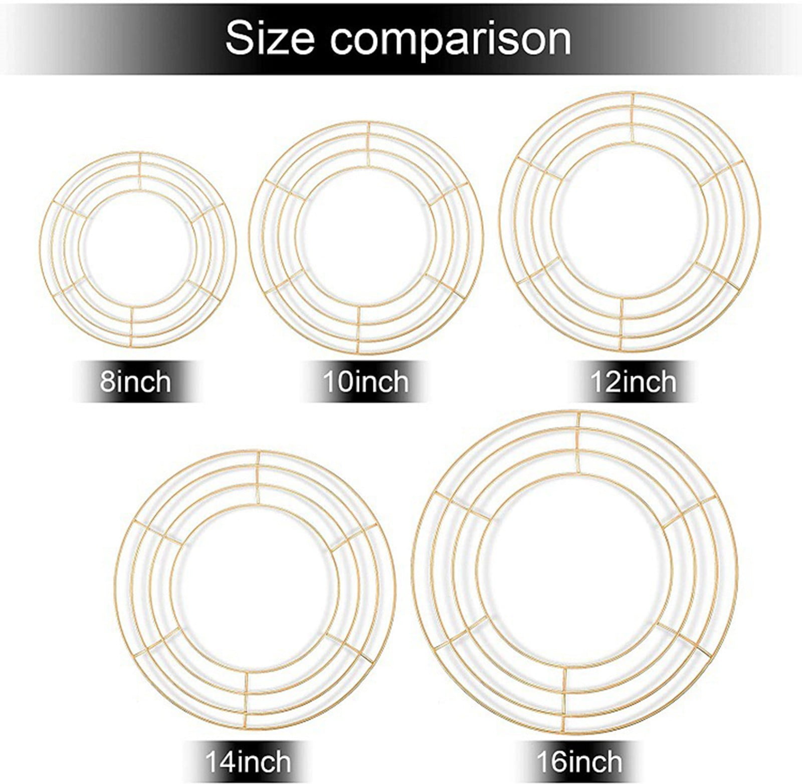 LGCASL Wreath Frame Wire Wreath Frame Holiday Metal Wire Ring Valentines Decorations for Floral Arrangements Craft Diy,Garland Frame, 1 Wire Wreath Stand B Wire Wreath Stand Black - Image 3