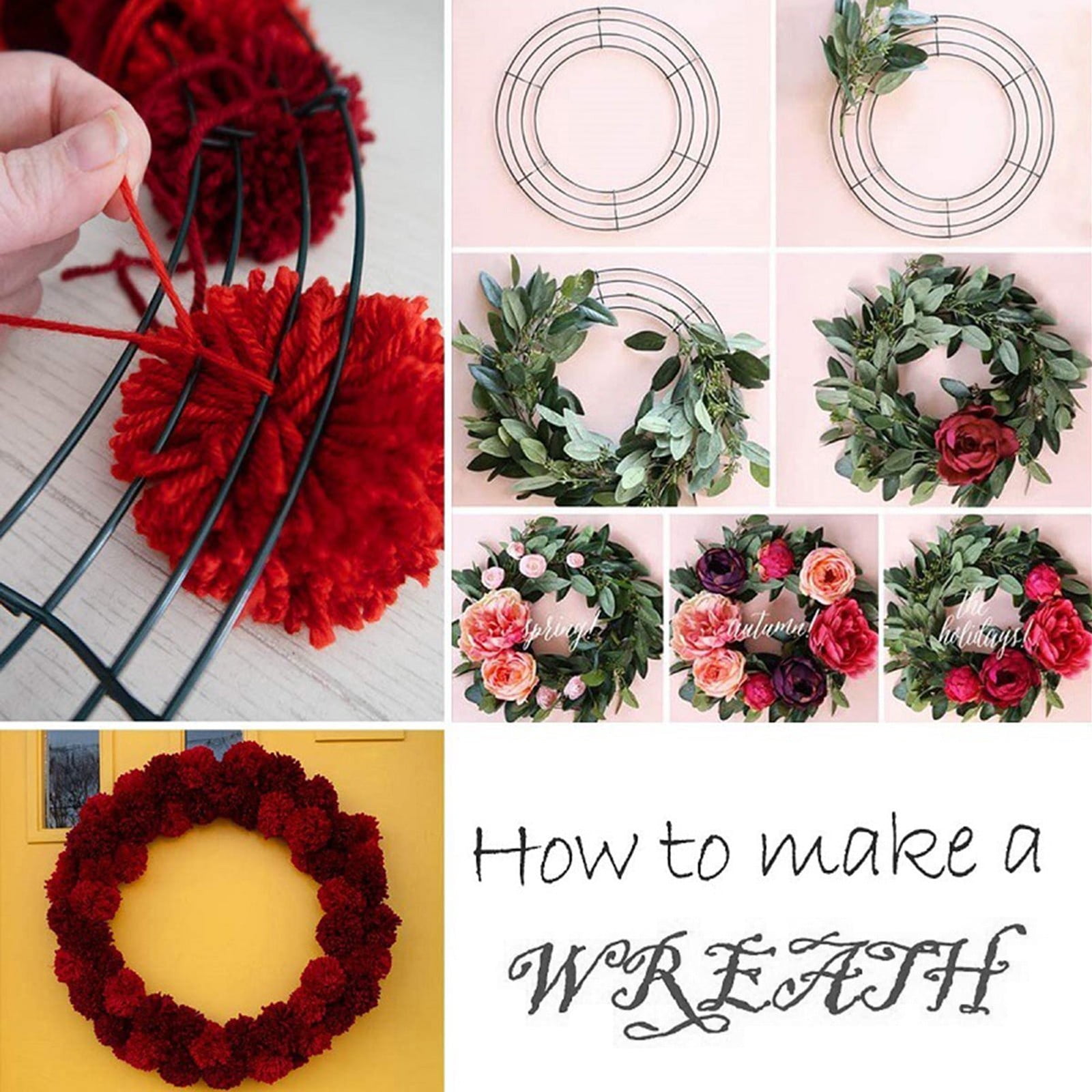 LGCASL Wreath Frame Wire Wreath Frame Holiday Metal Wire Ring Valentines Decorations for Floral Arrangements Craft Diy,Garland Frame, 1 Wire Wreath Stand B Wire Wreath Stand Black - Image 4