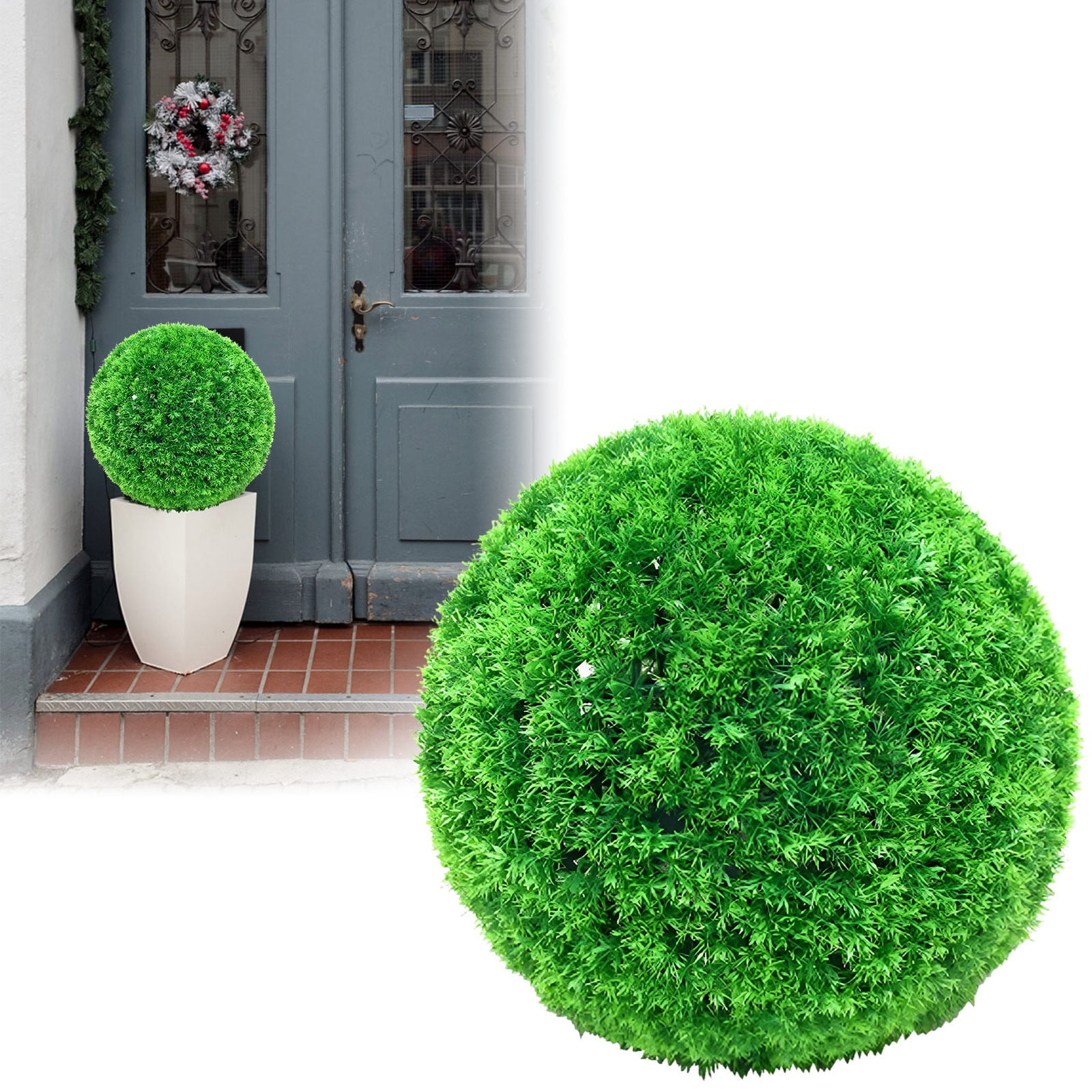 LGCASL Simulation Artificial Plant Topiary Faux Decorative for Garden Backyard Balcony and Home Décor, Pine Needle Grass Ball*1 W (Outer Diameter 13cm) Simulation plant grass ball pine needles AA (Outer diameter 36cm) - Image 2