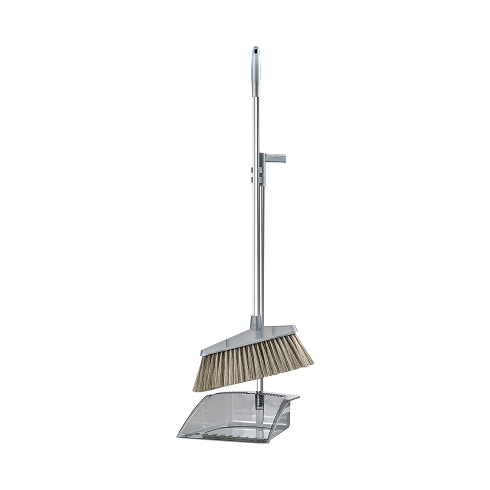 Grrvtrz Broomstick and Dustpan Set Long Adjustable Handle and Dustpan Combo for Sweeping Pet Hair From Home Office Kitchen Hall Floors Indoor and Outdoor Cleaning,Sweeping,Cleaning Supplies 12.2*11.42*3.74 Gray - Image 2