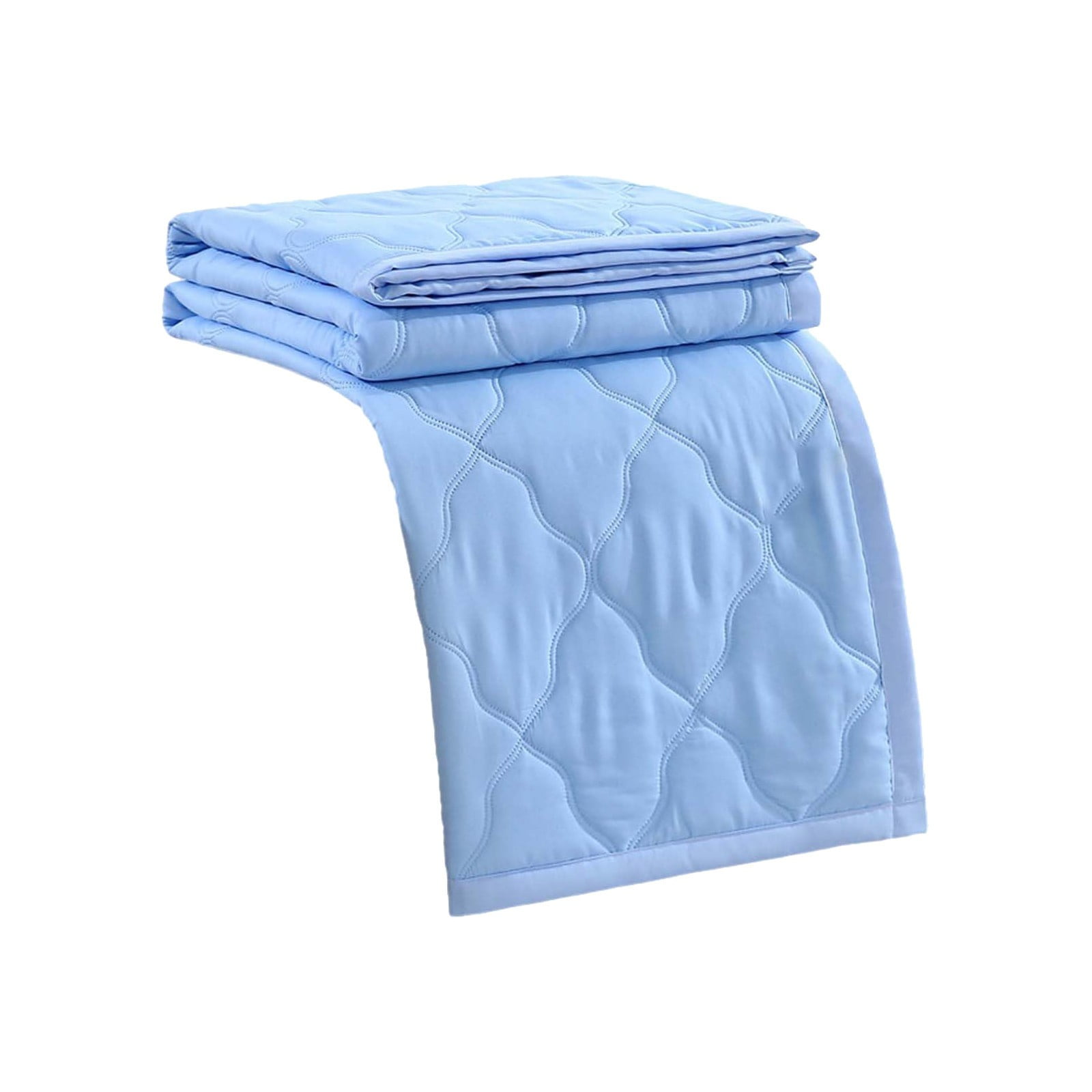 LGCASL Summer Blanket Bed Blanket Skin Friendly Plain Print Washed Cotton Bed Blanket Cool Comforter Hot Sleeping Summer Comforter Ventilated Comforter Sky Blue - Image 1