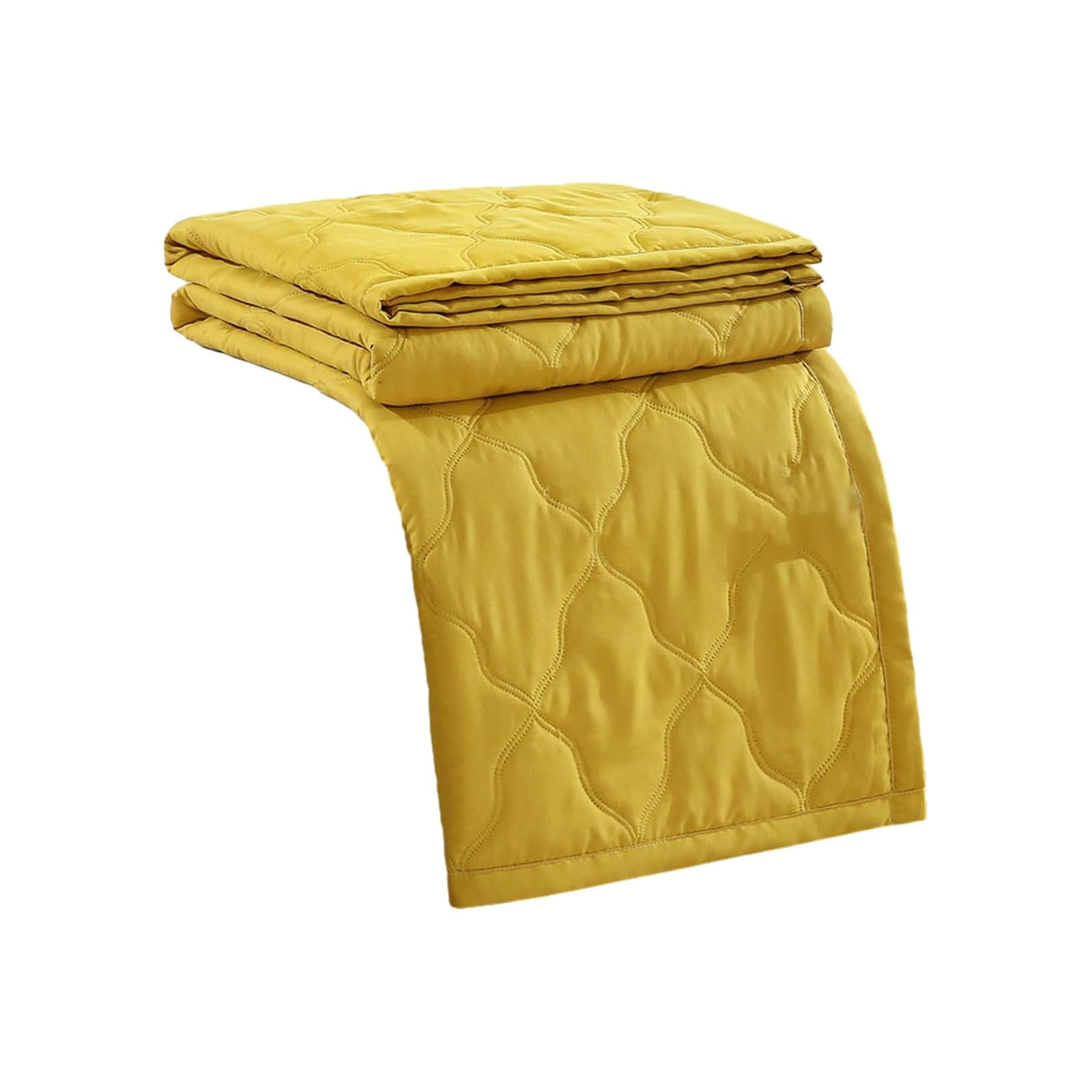 LGCASL Summer Blanket Bed Blanket Skin Friendly Plain Print Washed Cotton Bed Blanket Cool Comforter Hot Sleeping Summer Comforter Ventilated Comforter Yellow - Image 1