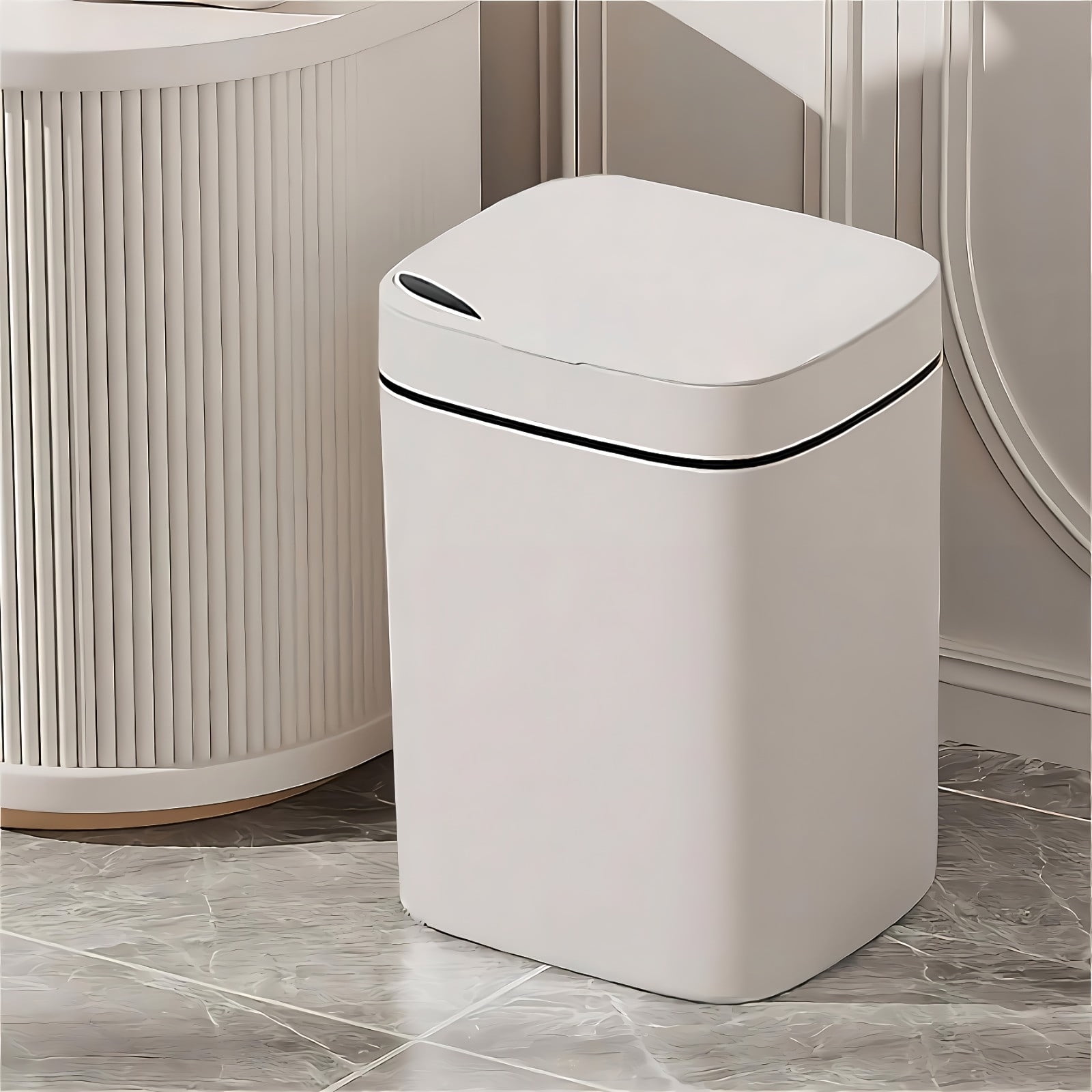Grrvtrz Touchless Bathroom Trash Can.6 Gallon Automatic Motion Sensor Rubbish Can with Lid Water Proof Narrow Small Garbage Bin,Garbage Can,Cleaning Supplies - Image 1