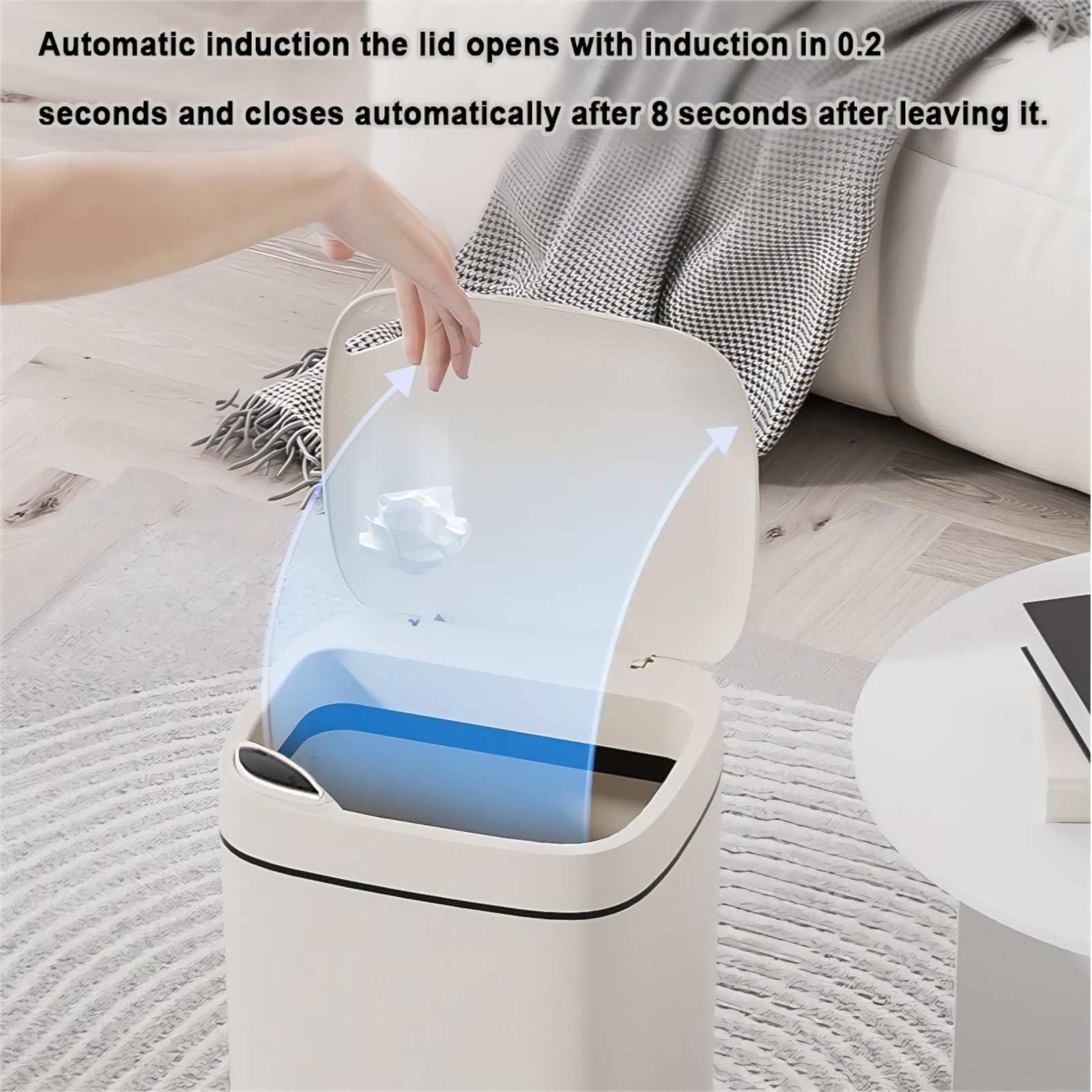 Grrvtrz Touchless Bathroom Trash Can.6 Gallon Automatic Motion Sensor Rubbish Can with Lid Water Proof Narrow Small Garbage Bin,Garbage Can,Cleaning Supplies - Image 4