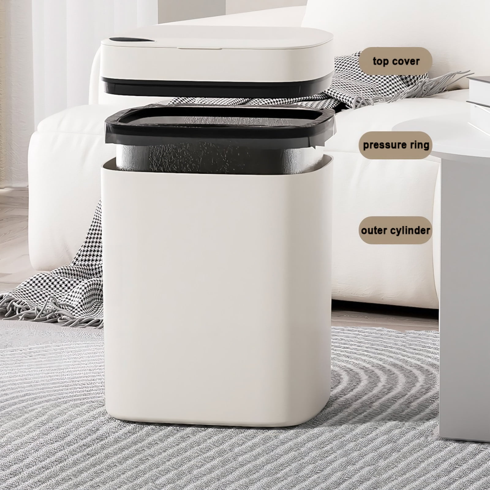Grrvtrz Touchless Bathroom Trash Can.6 Gallon Automatic Motion Sensor Rubbish Can with Lid Water Proof Narrow Small Garbage Bin,Garbage Can,Cleaning Supplies - Image 6