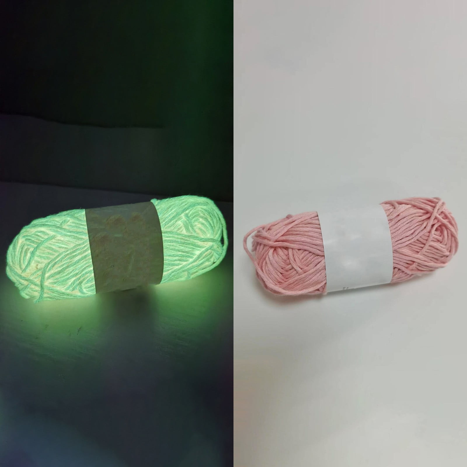 LGCASL Diy Glow in the Dark Yarn*1 Diy Glow Yarn Glow in the Dark Yarn for Crochet Glow Yarn for Knitting Crocheting Crafts Sewing Beginners Christmas Decorations, Onion Yellow Diy Yarn Pink - Image 2