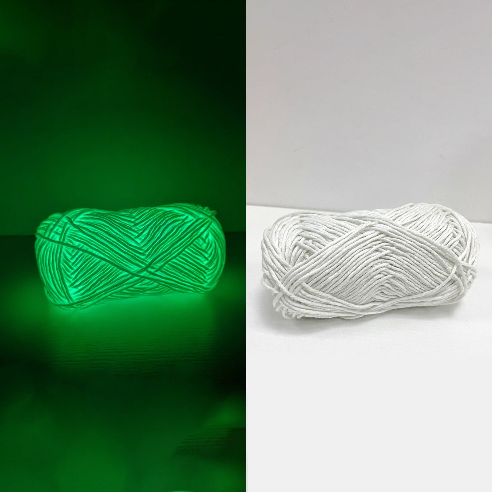 LGCASL Diy Glow in the Dark Yarn*1 Diy Glow Yarn Glow in the Dark Yarn for Crochet Glow Yarn for Knitting Crocheting Crafts Sewing Beginners Christmas Decorations, Onion Yellow Diy Yarn White - Image 2
