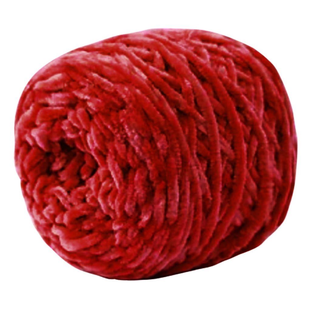 LGCASL Diy Crochet Scarf Yarn 09 Light Dark Green, Soft Gold Velvet Knitting Yarn Diy Shawl Scarf Crochet Thread Woollenyarn 02 Rust Red - Image 1